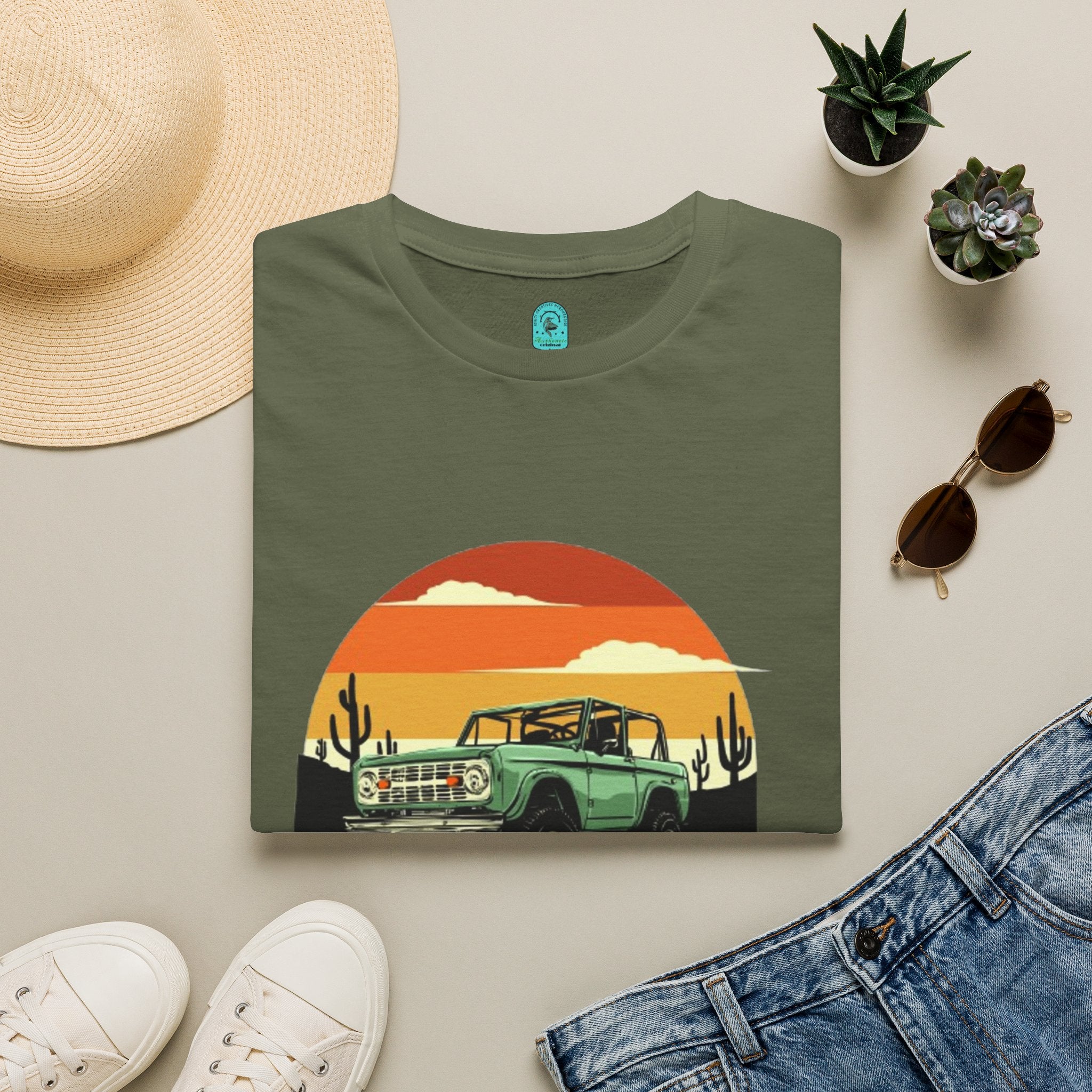 Adventure Jeep T-Shirt — Retro Desert Sunset Graphic Tee