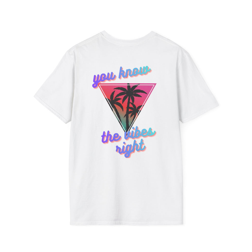 T-Shirt — "You Know the Vibes Right" Retro Palm Sunset Graphic Tee