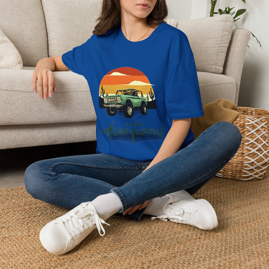Adventure Jeep T-Shirt — Retro Desert Sunset Graphic Tee