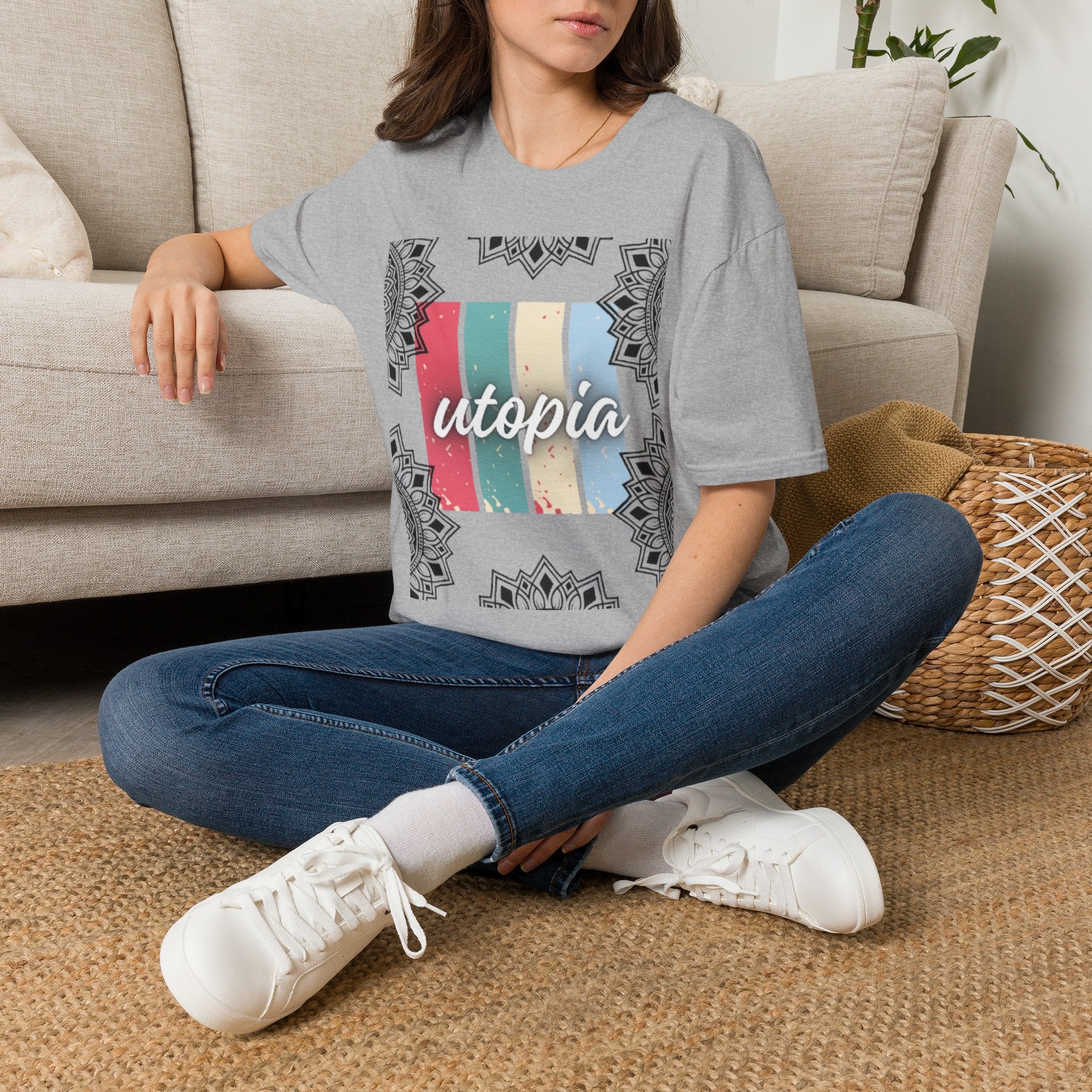 Utopia Retro Stripe Mandala T-Shirt