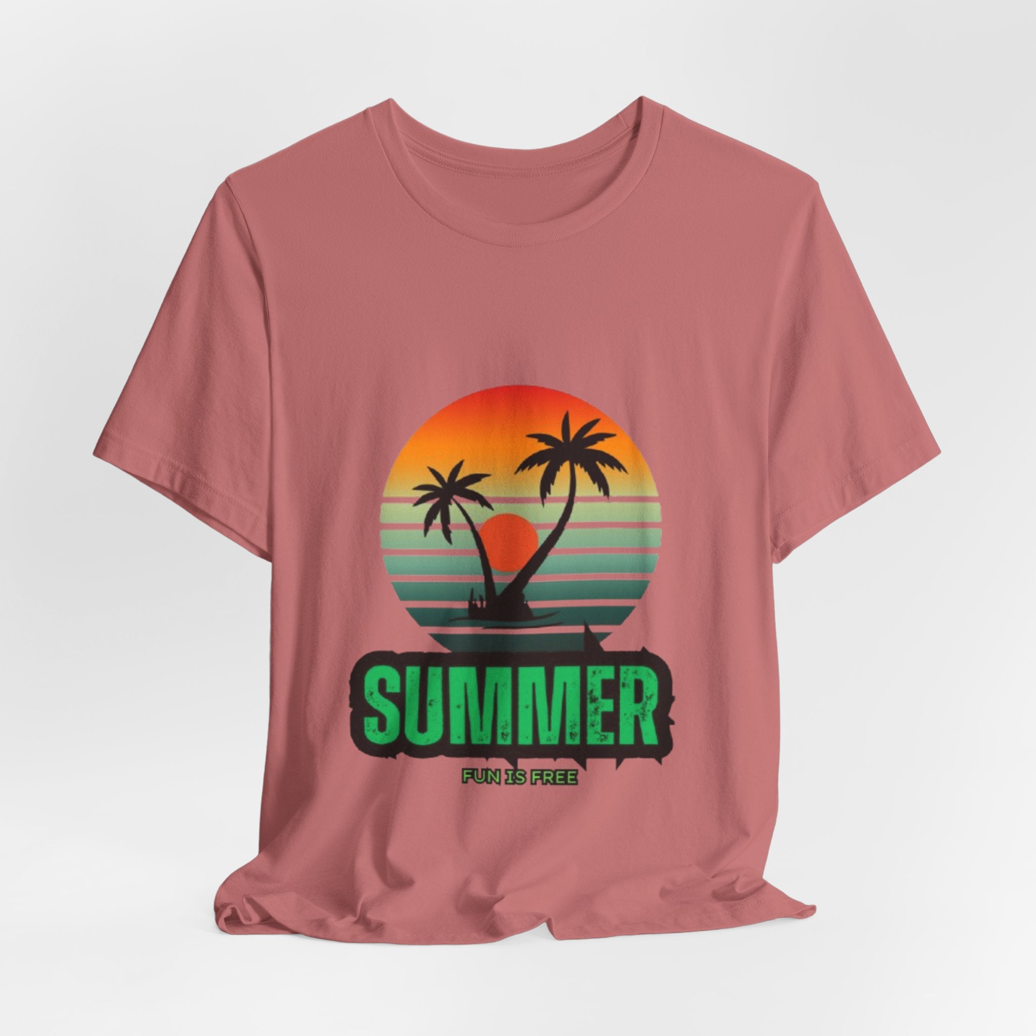 Summer Palm Tee — Retro Sunset Beach T-Shirt