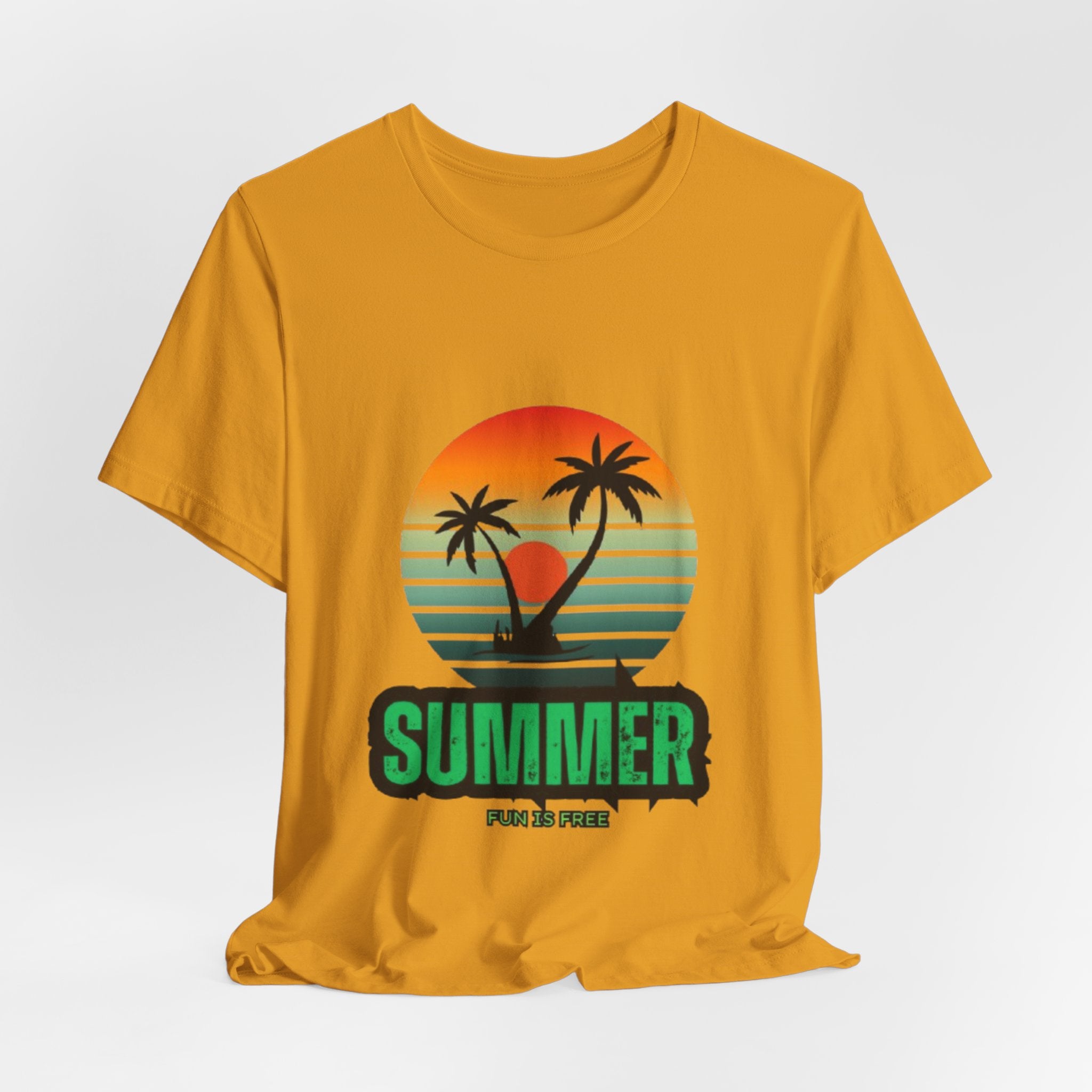 Summer Palm Tee — Retro Sunset Beach T-Shirt