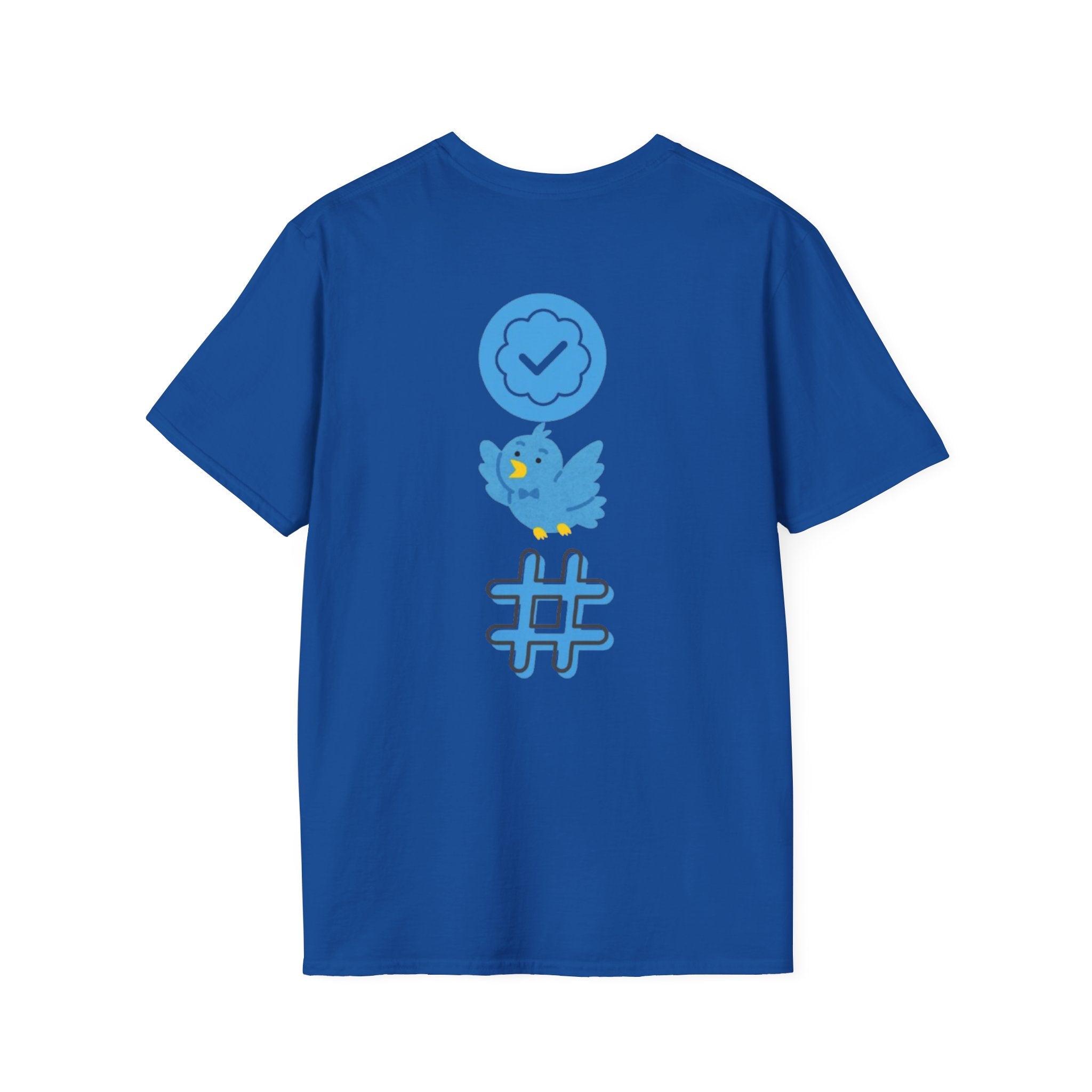 Verified Blue Bird T-Shirt — Social Media Checkmark & Hashtag Graphic Tee