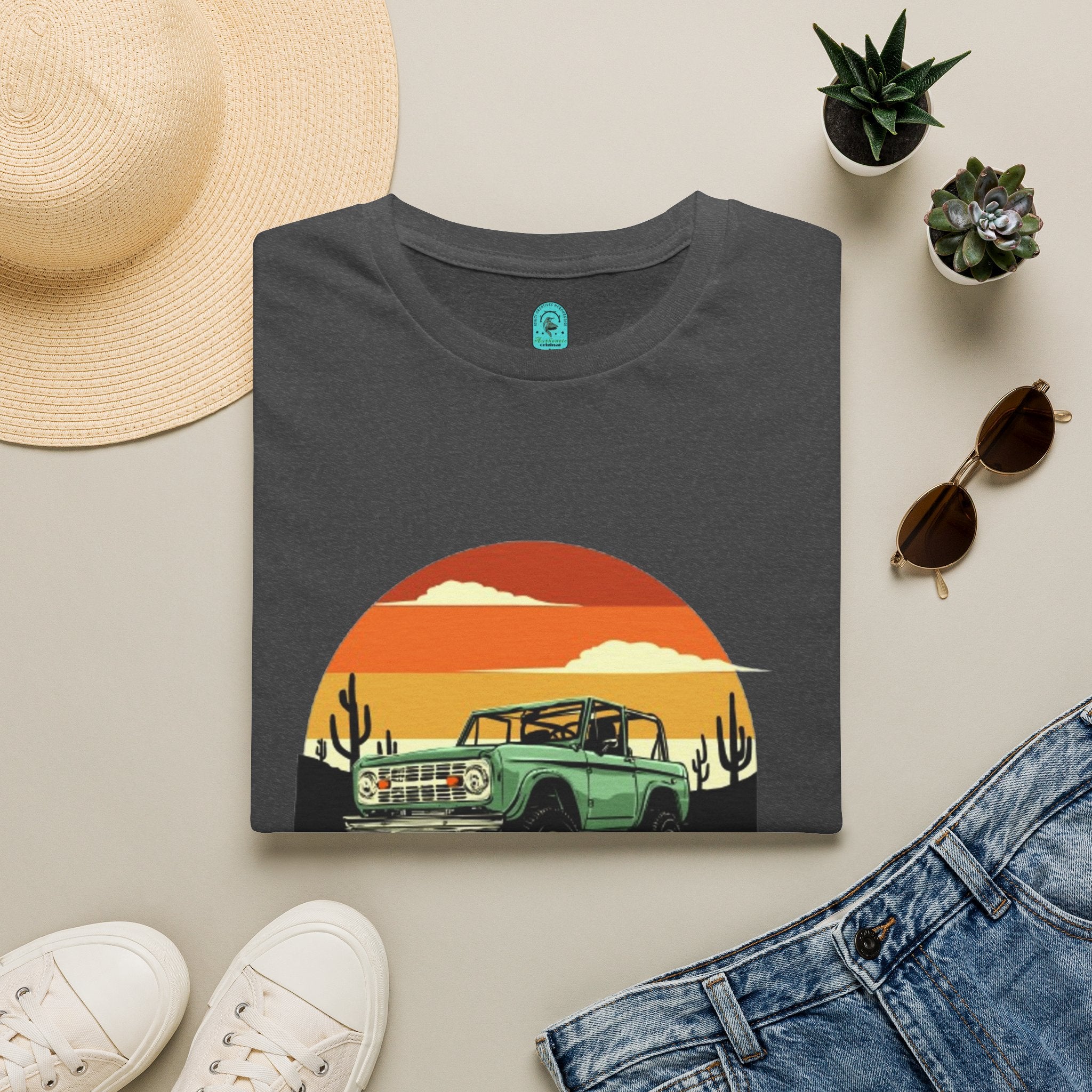 Adventure Jeep T-Shirt — Retro Desert Sunset Graphic Tee