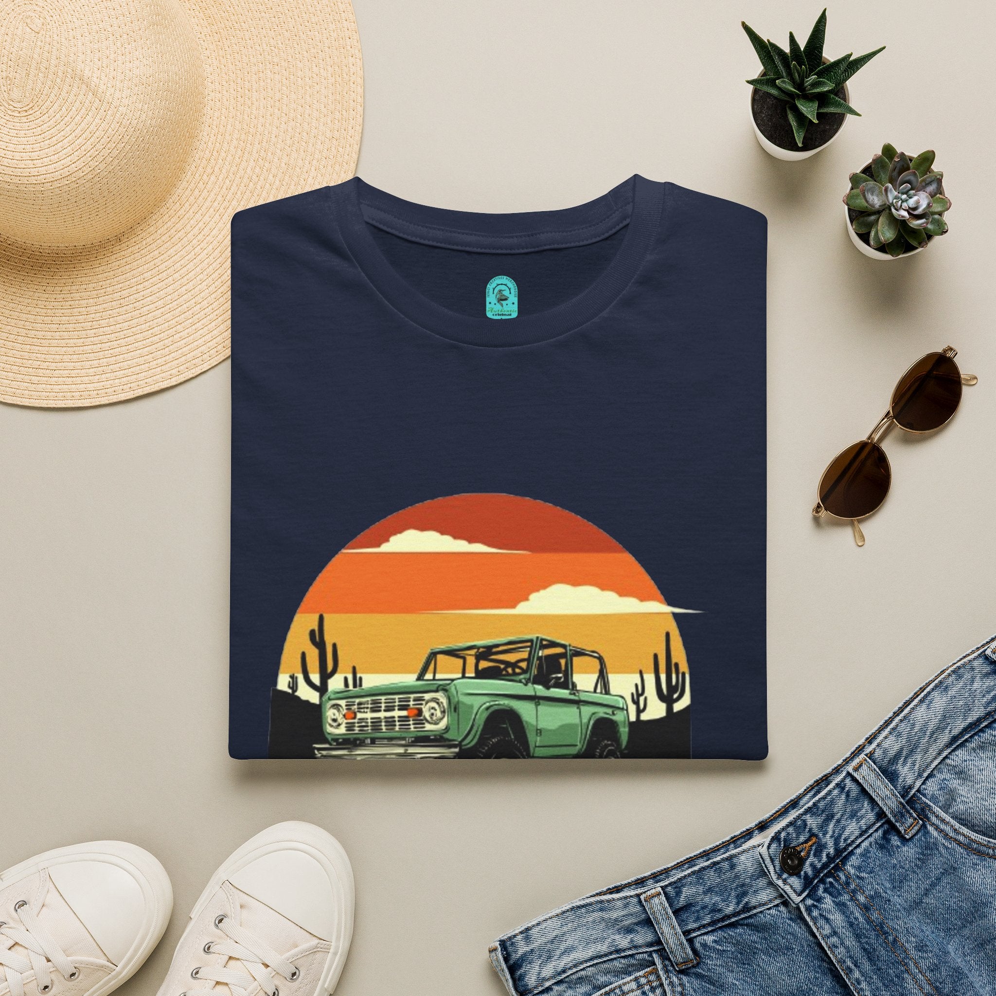 Adventure Jeep T-Shirt — Retro Desert Sunset Graphic Tee