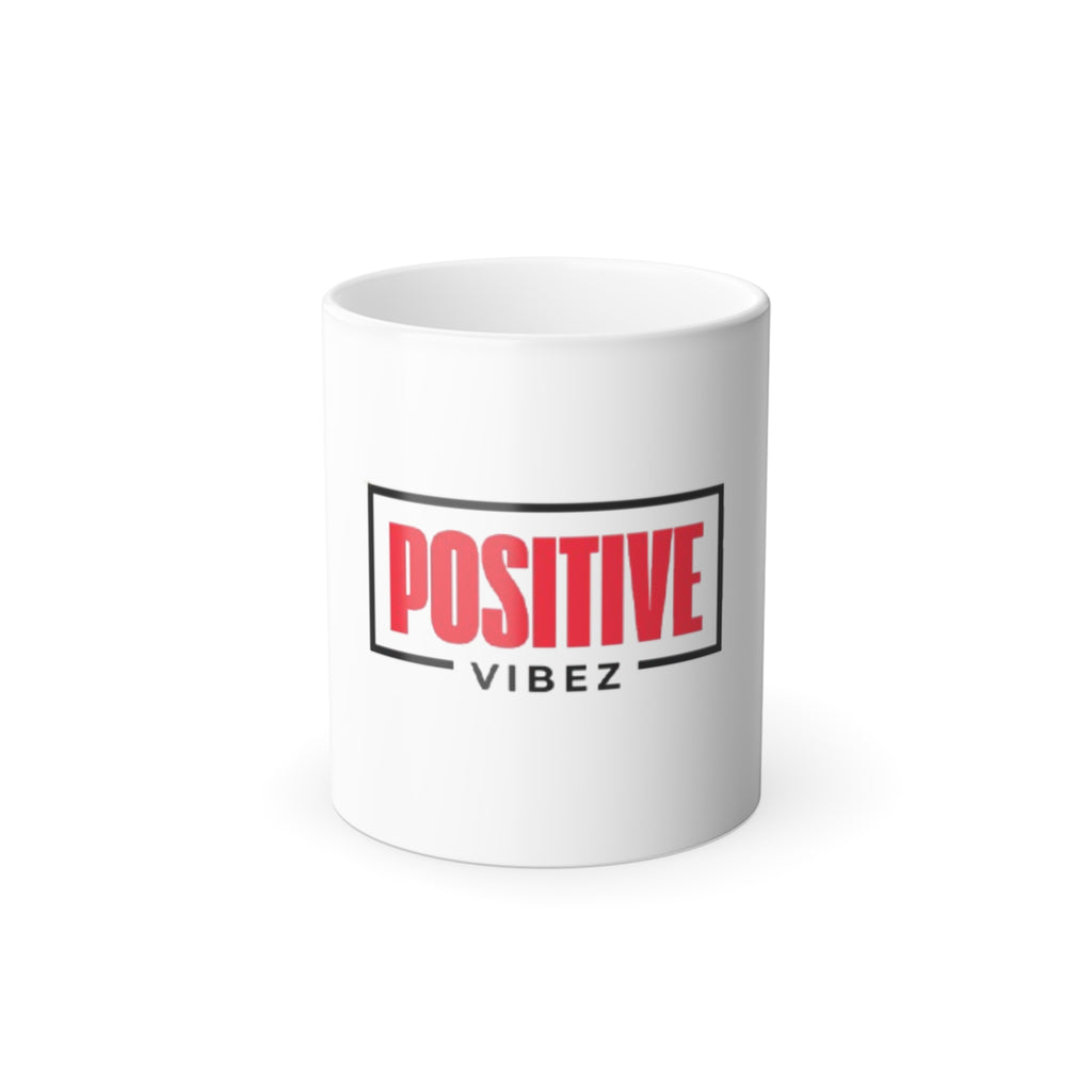 Color-Changing Mug — "Positive Vibez" 11oz Motivational Coffee Cup