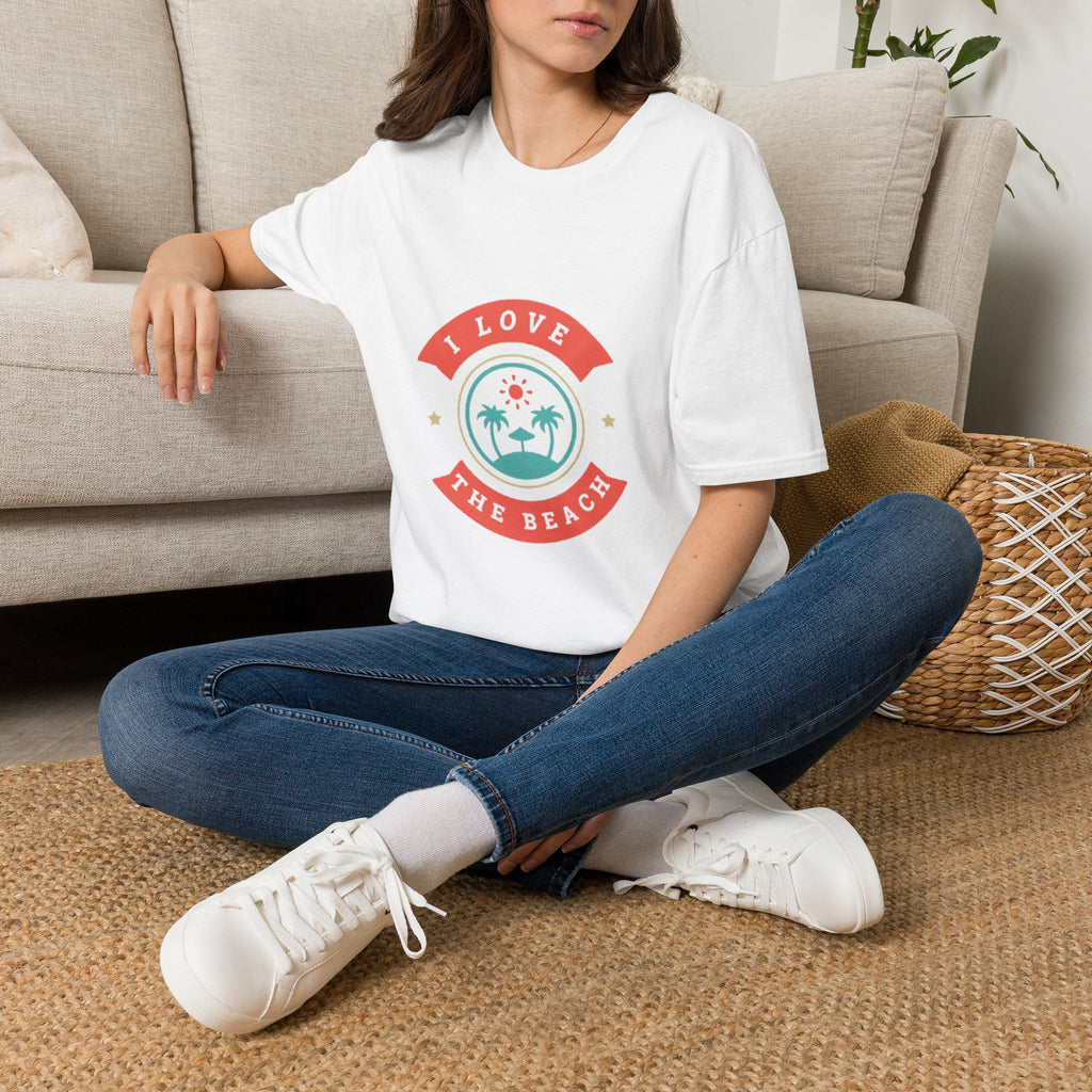 I Love The Beach T-Shirt — Retro Palm Tree Vacation Tee