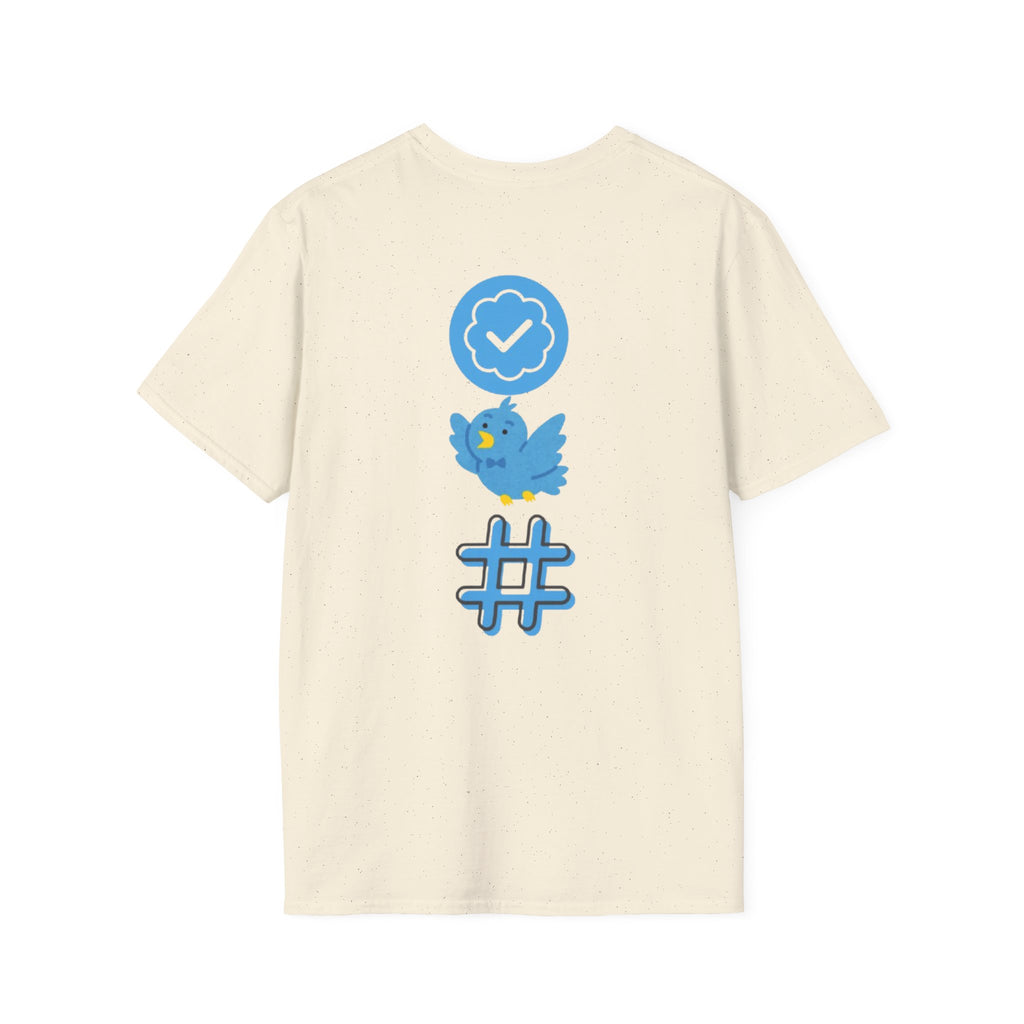 Verified Blue Bird T-Shirt — Social Media Checkmark & Hashtag Graphic Tee