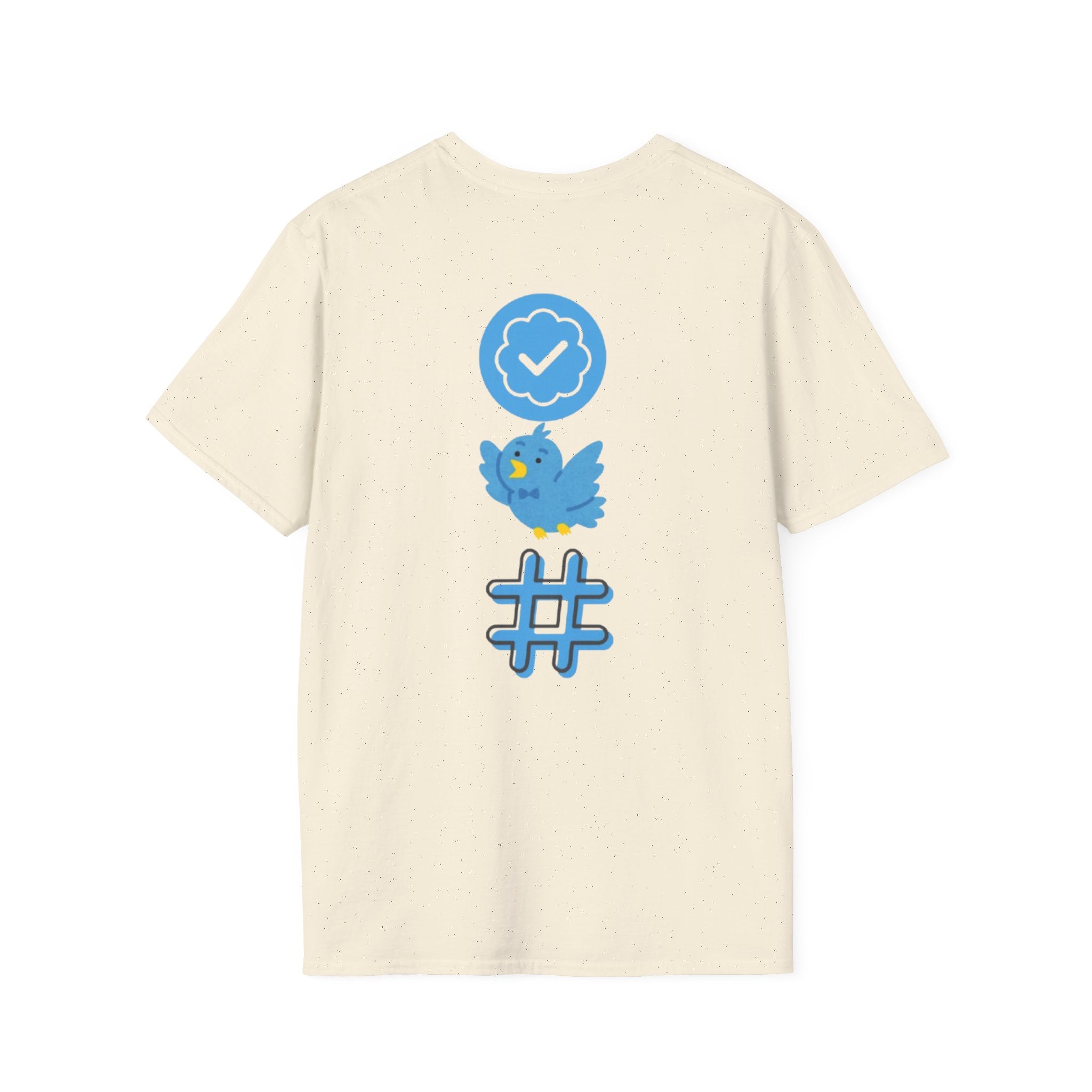 Verified Blue Bird T-Shirt — Social Media Checkmark & Hashtag Graphic Tee