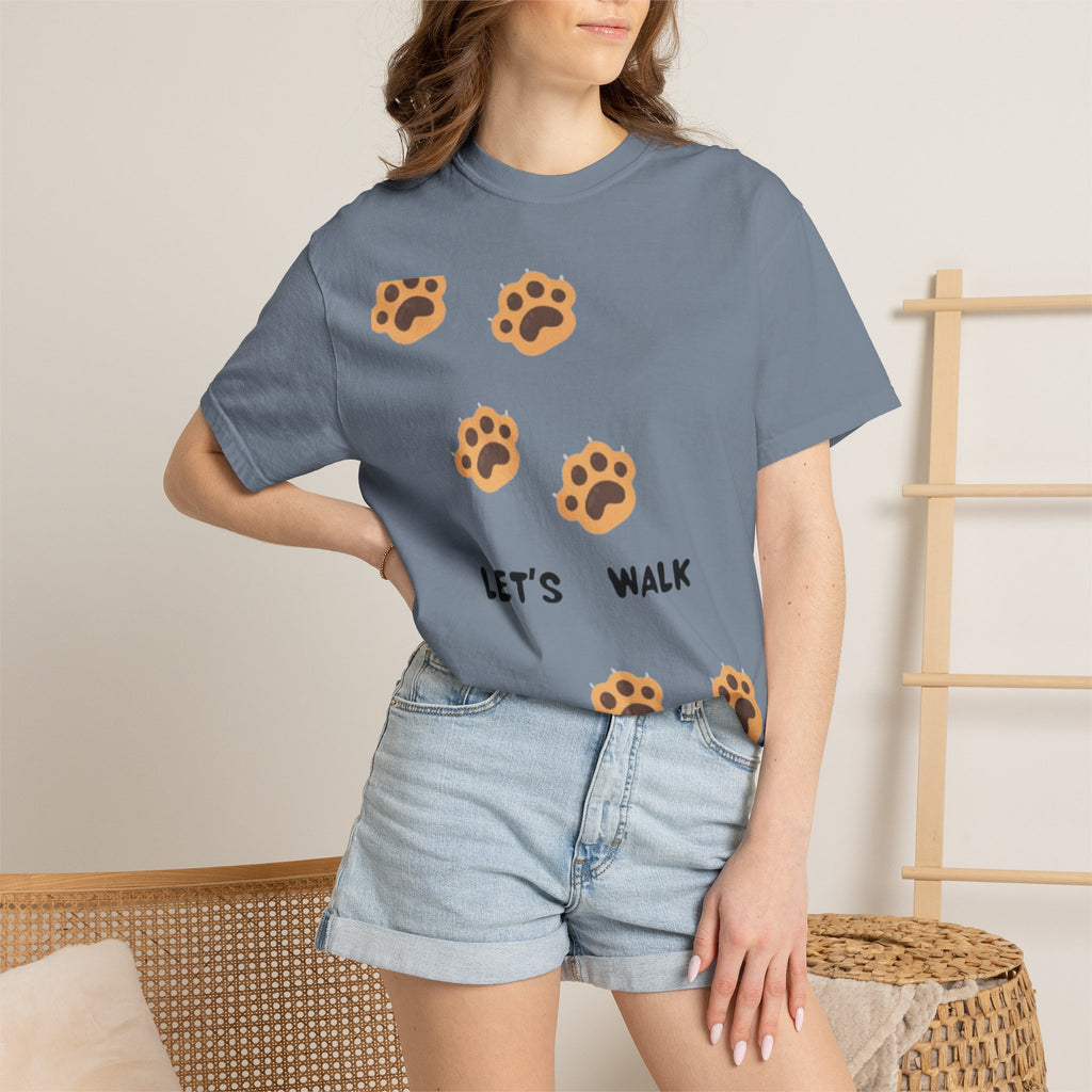 Let's Walk Paw Print T-Shirt