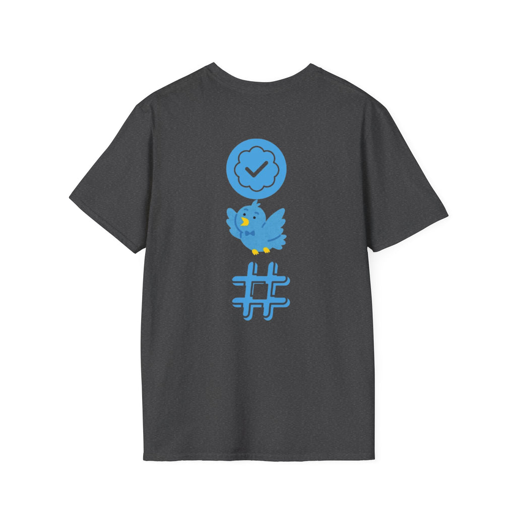 Verified Blue Bird T-Shirt — Social Media Checkmark & Hashtag Graphic Tee