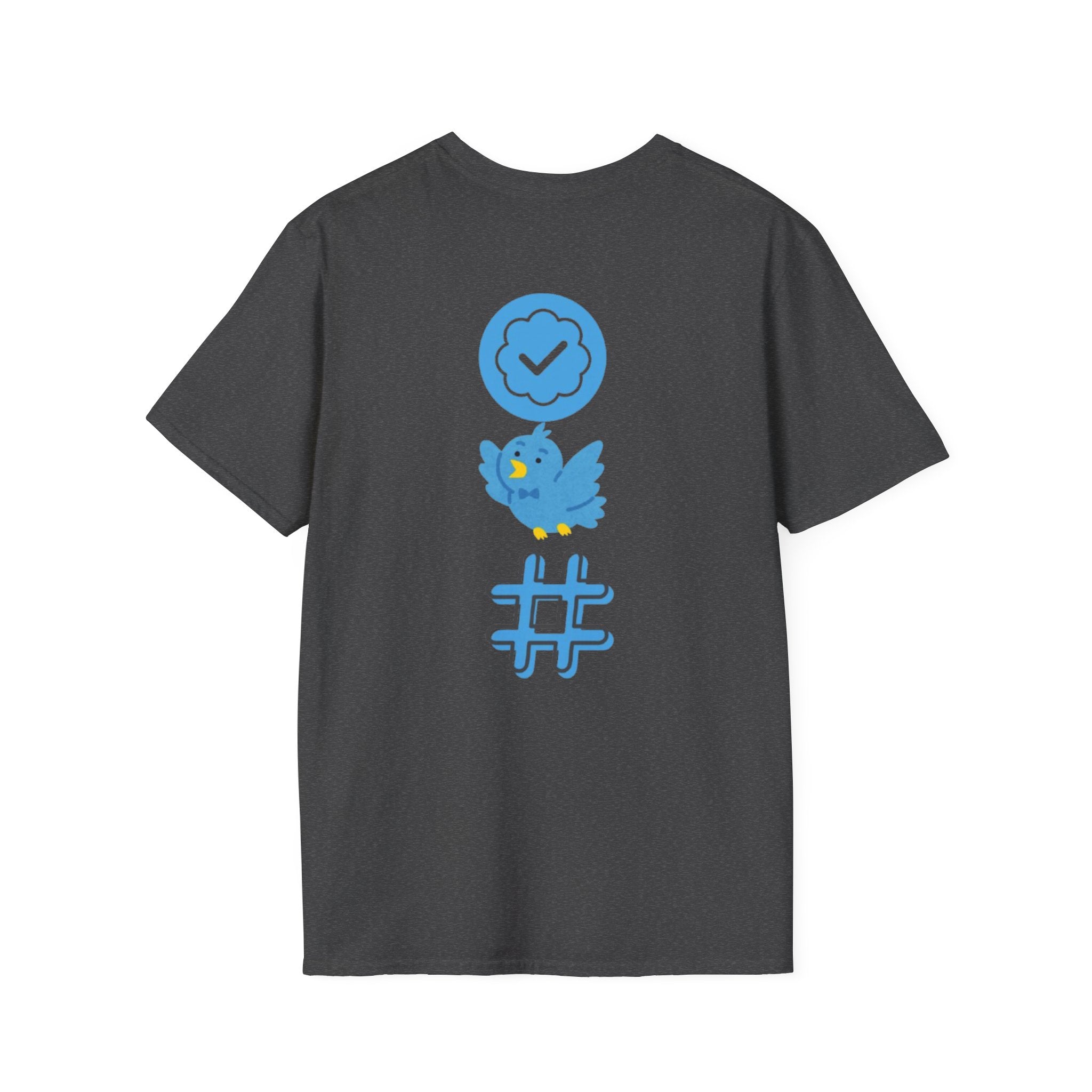Verified Blue Bird T-Shirt — Social Media Checkmark & Hashtag Graphic Tee