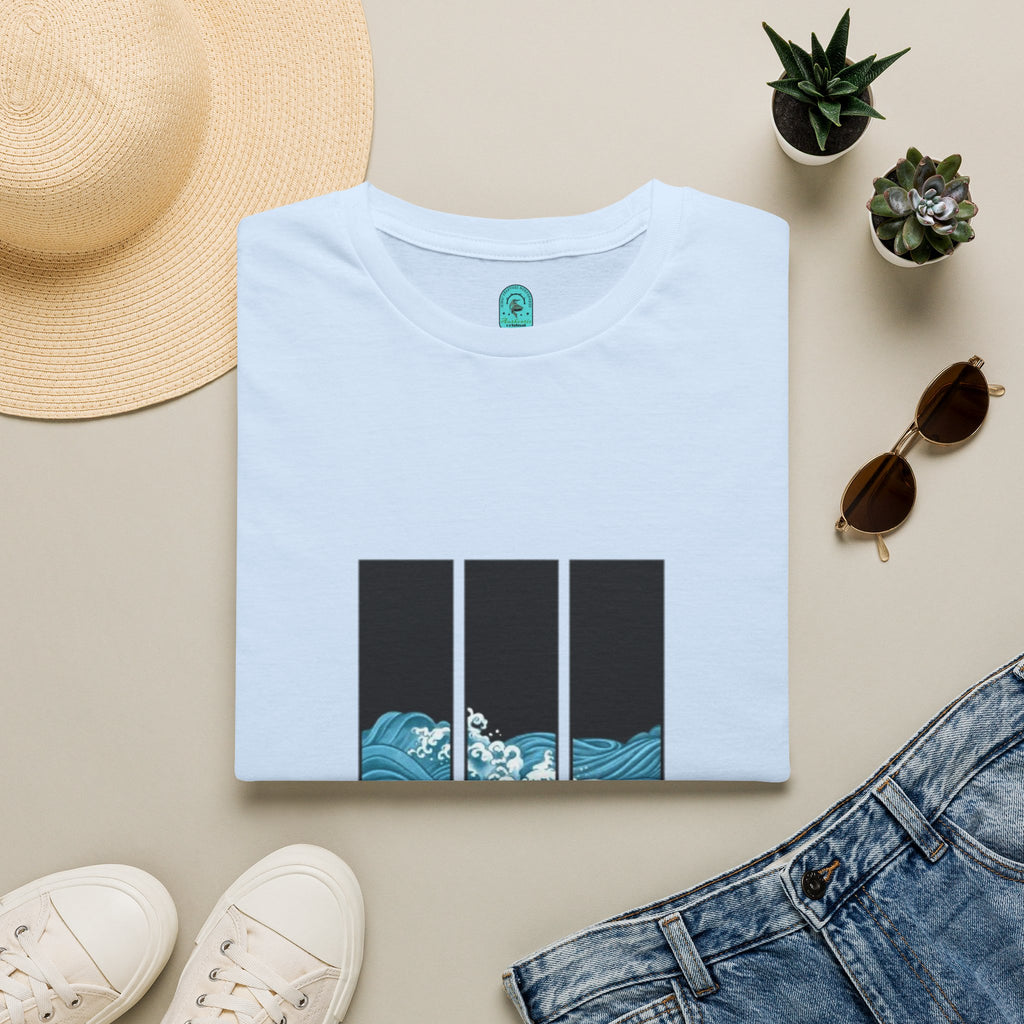 Waves Triptych T-Shirt — "Chasing Waves" Graphic Tee