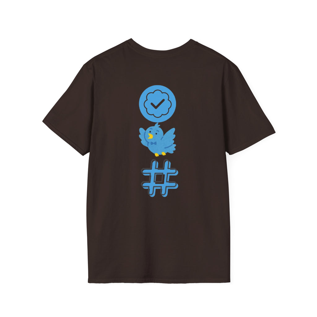 Verified Blue Bird T-Shirt — Social Media Checkmark & Hashtag Graphic Tee