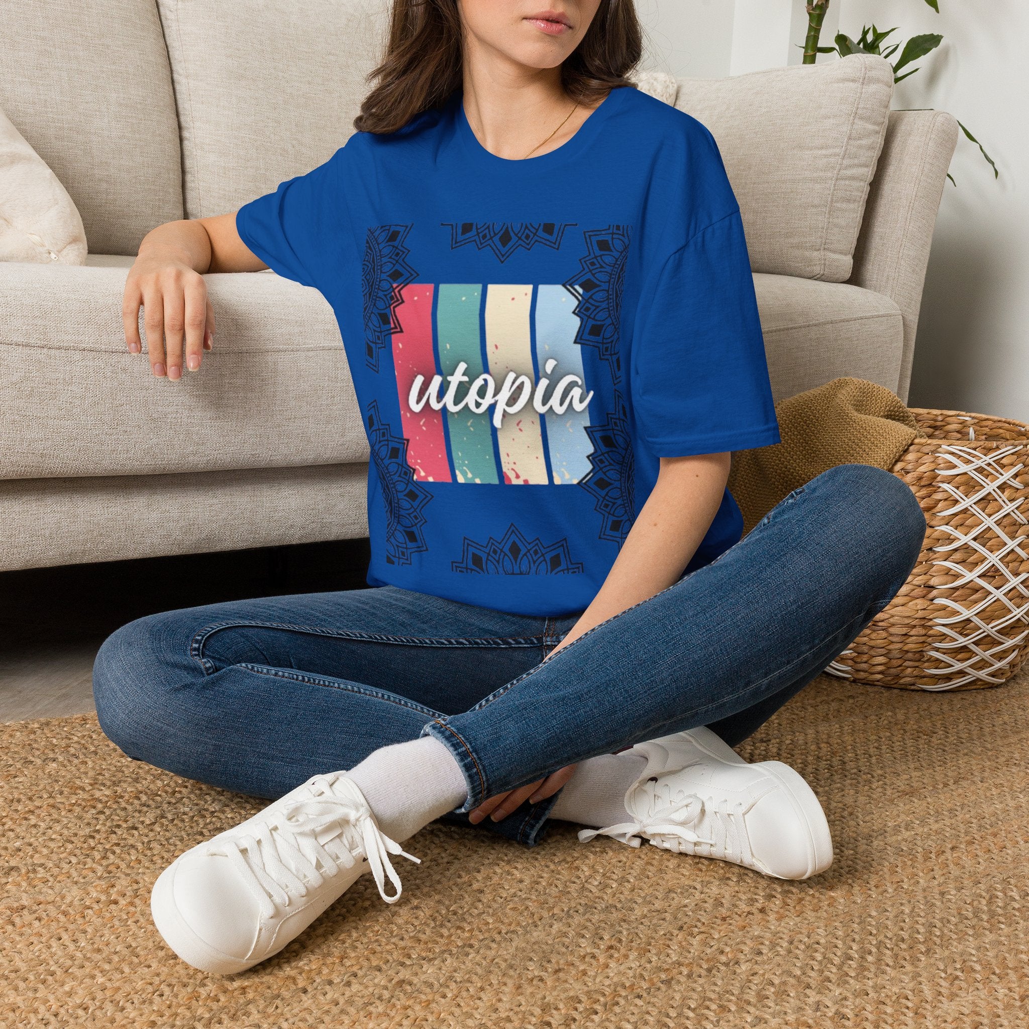 Utopia Retro Stripe Mandala T-Shirt