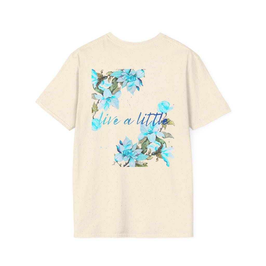Floral 'Give a Little' Tee – Blue Watercolor Flower T-Shirt