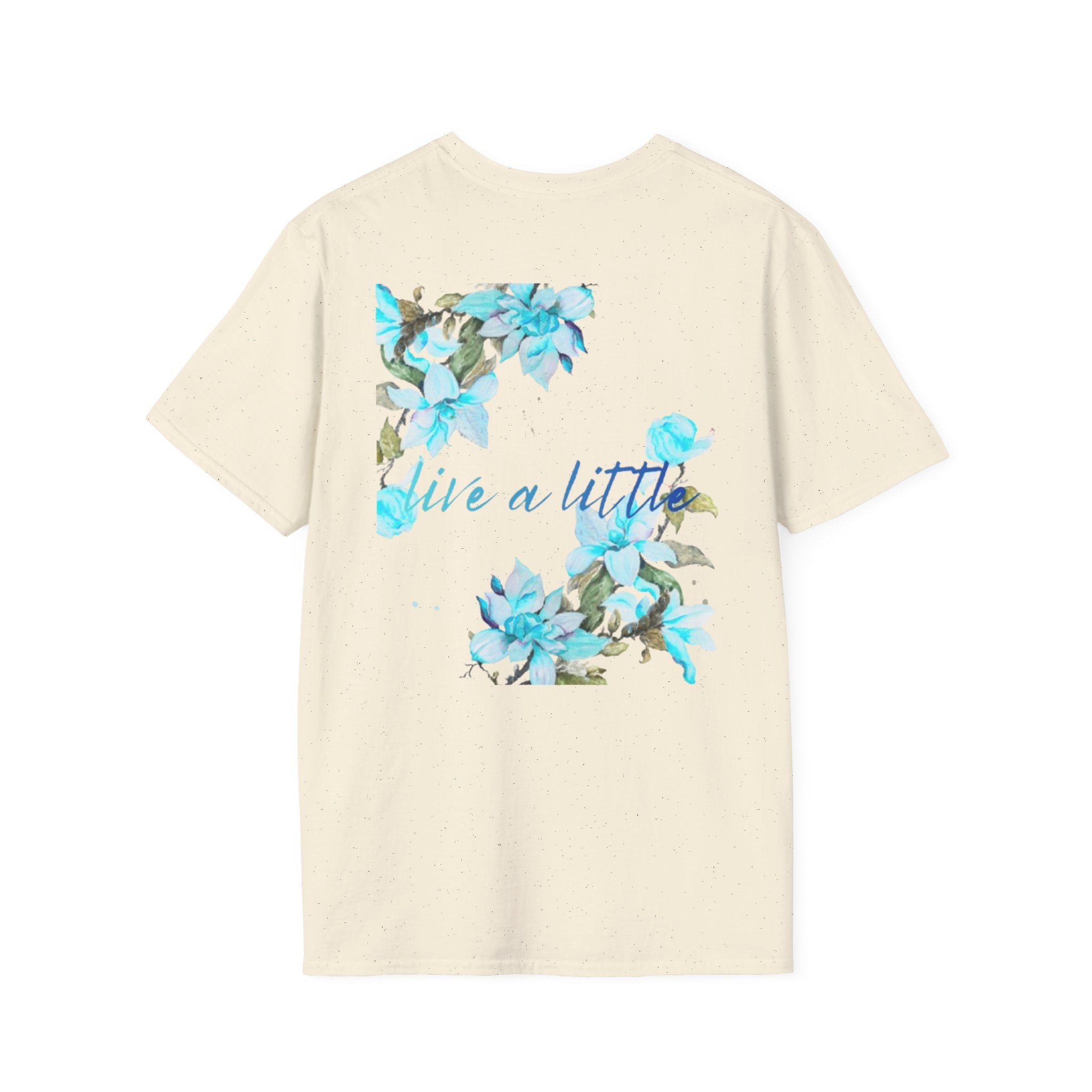 Floral 'Give a Little' Tee – Blue Watercolor Flower T-Shirt