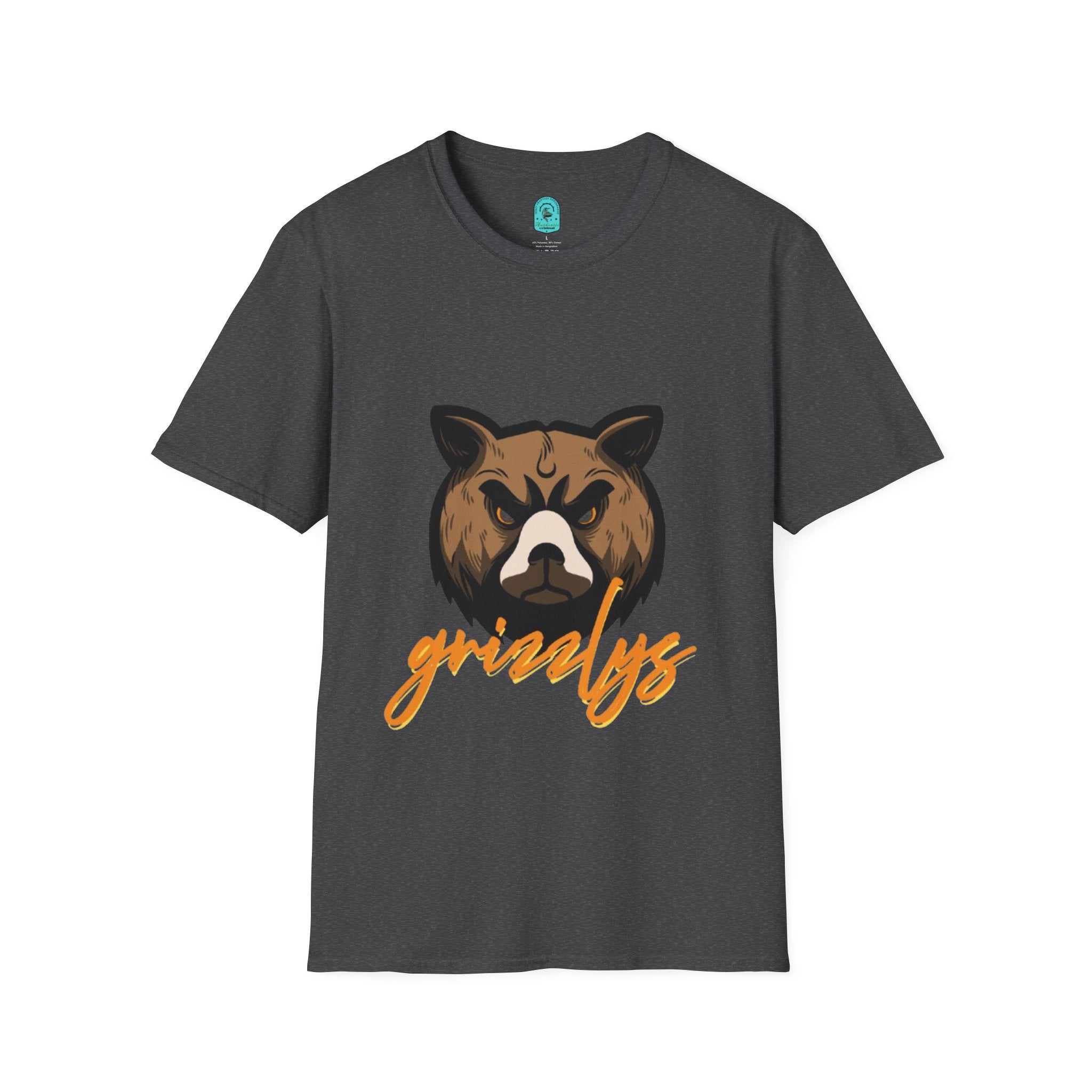Bear Face Graphic T-Shirt — 'grizzly' Script Outdoor & Rustic Tee