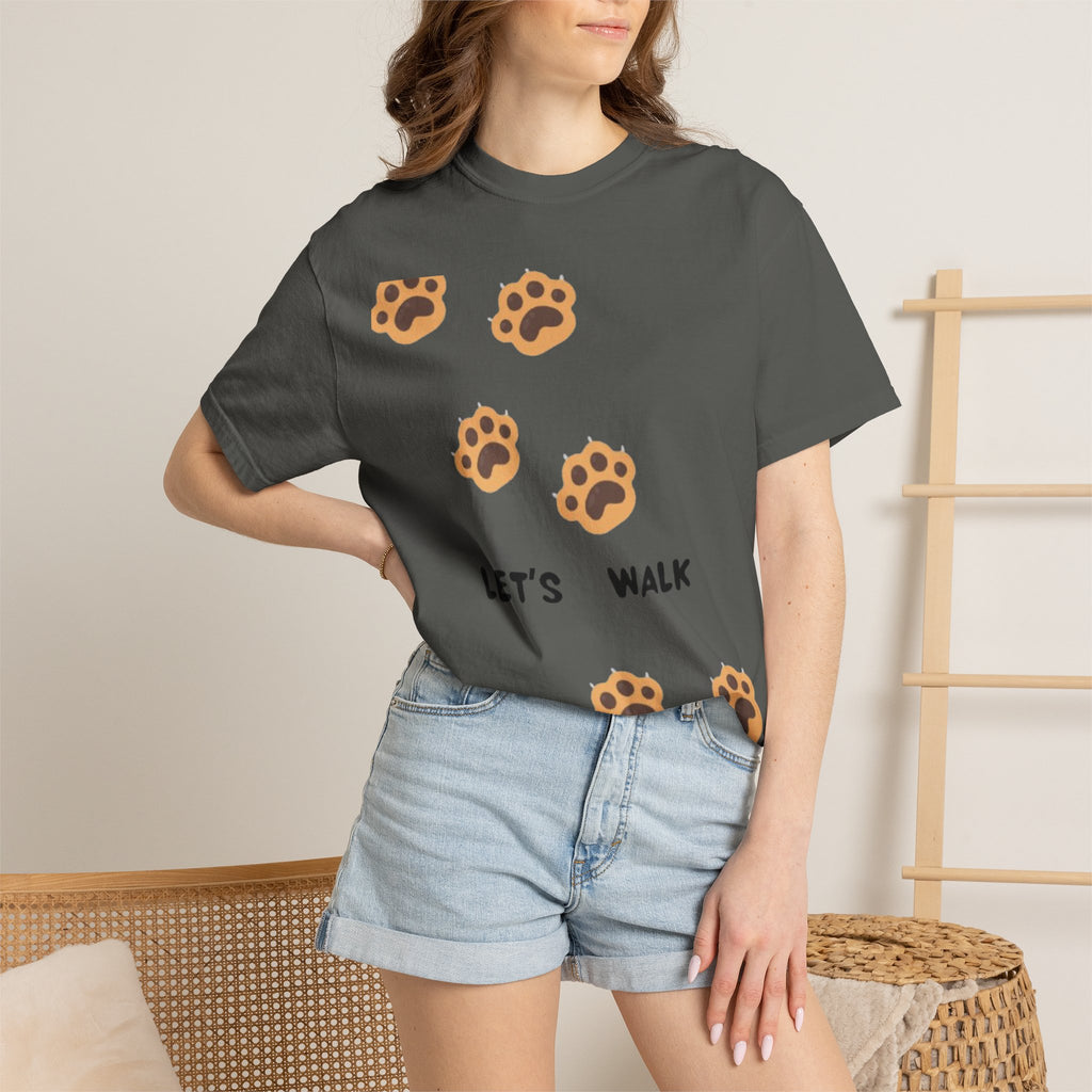 Let's Walk Paw Print T-Shirt