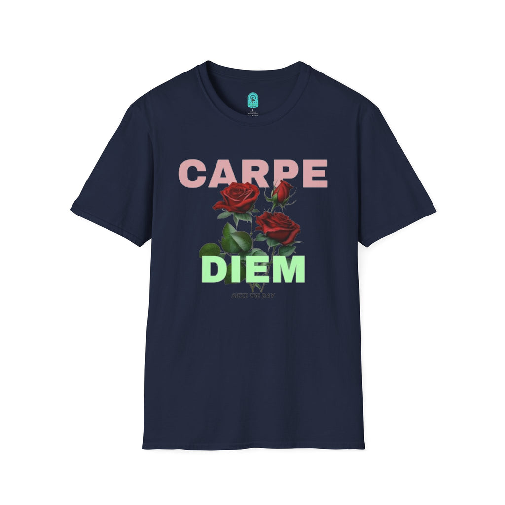 Carpe Diem Rose Tee — Inspirational Floral Graphic T-Shirt
