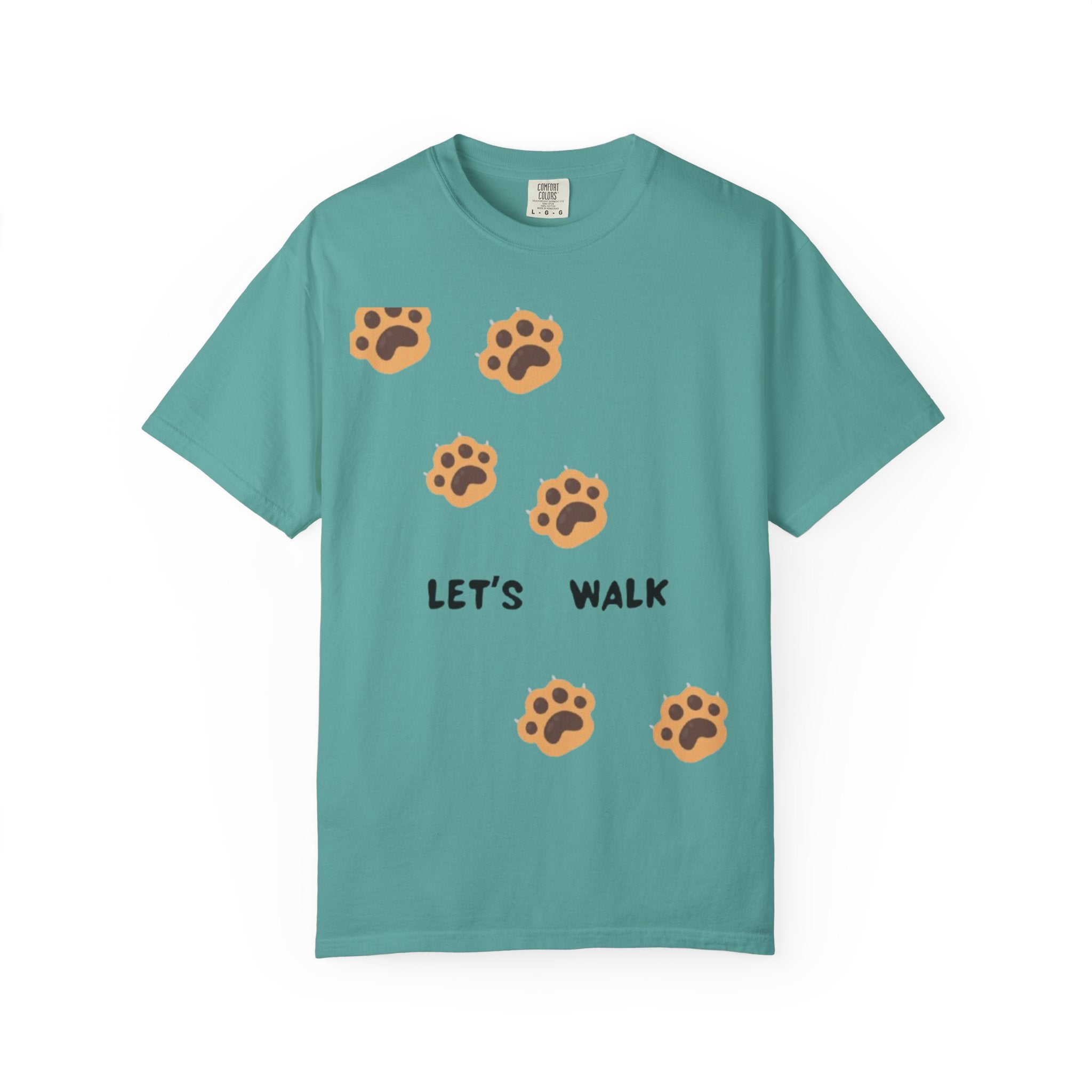 Let's Walk Paw Print T-Shirt