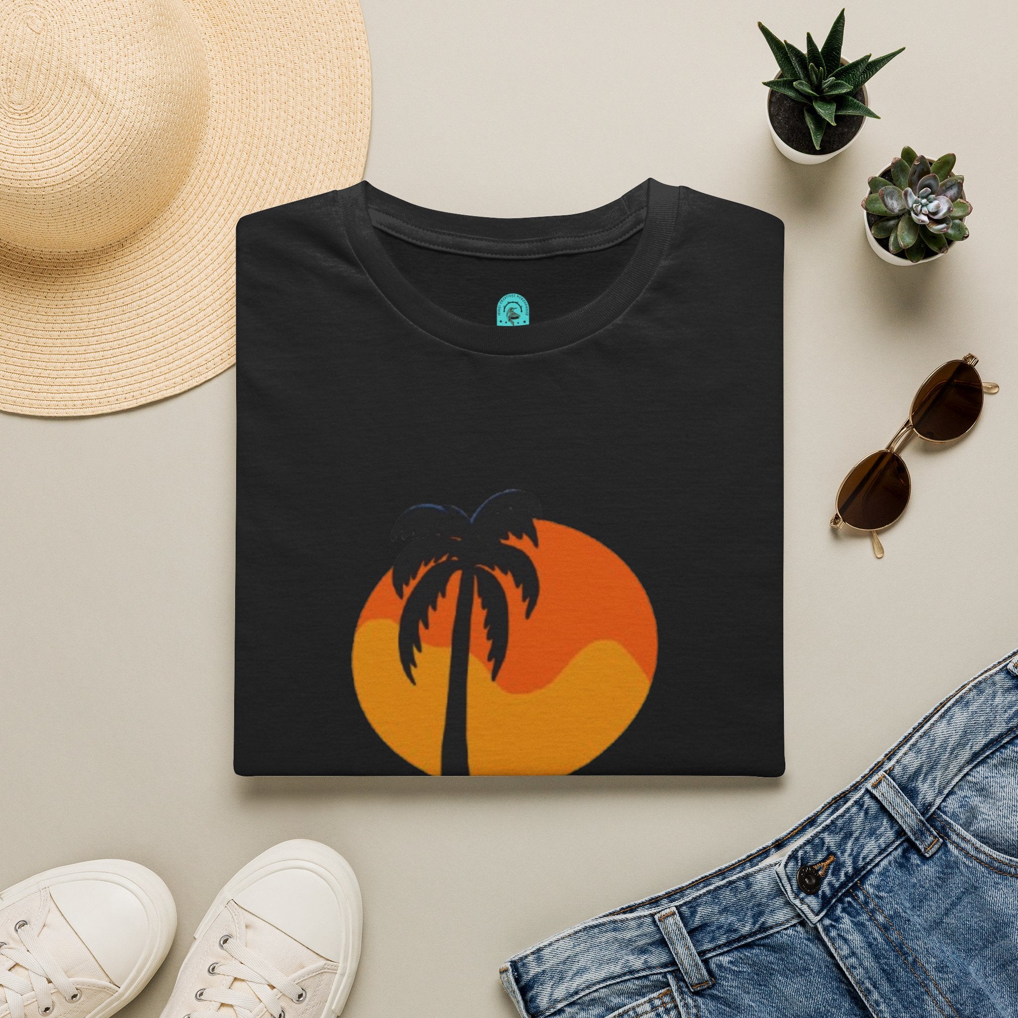 Palm Sunset T-Shirt — “Shell Yeah” Beach Vibes Tee