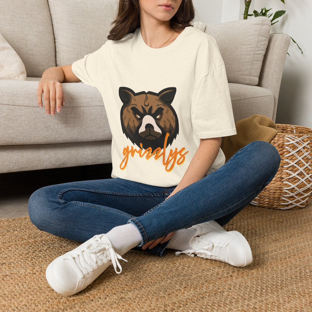 Bear Face Graphic T-Shirt — 'grizzly' Script Outdoor & Rustic Tee