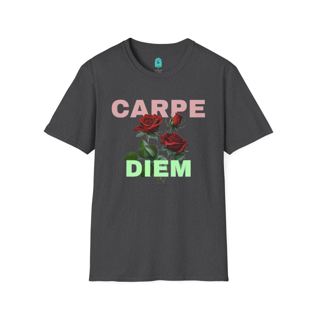 Carpe Diem Rose Tee — Inspirational Floral Graphic T-Shirt