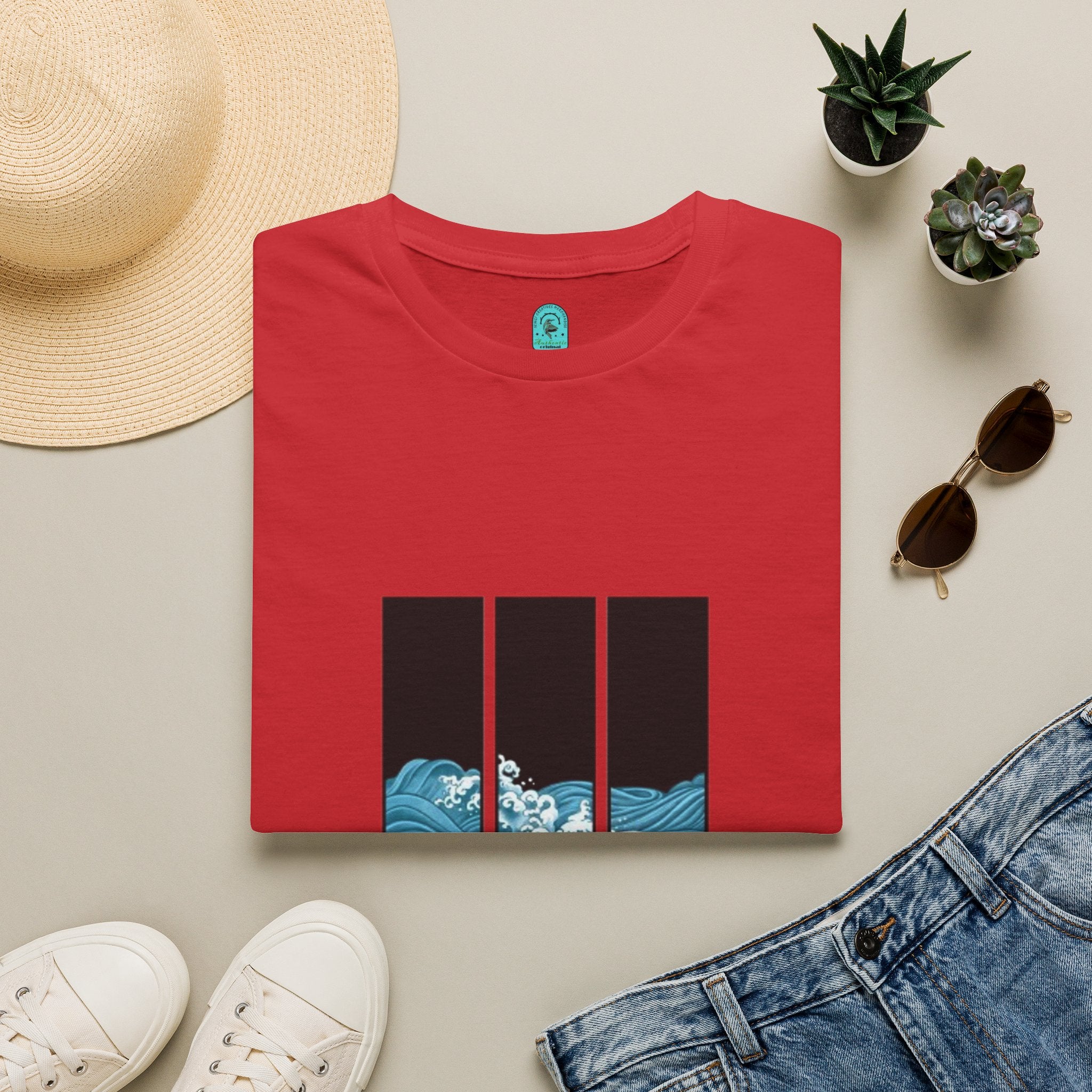 Waves Triptych T-Shirt — "Chasing Waves" Graphic Tee