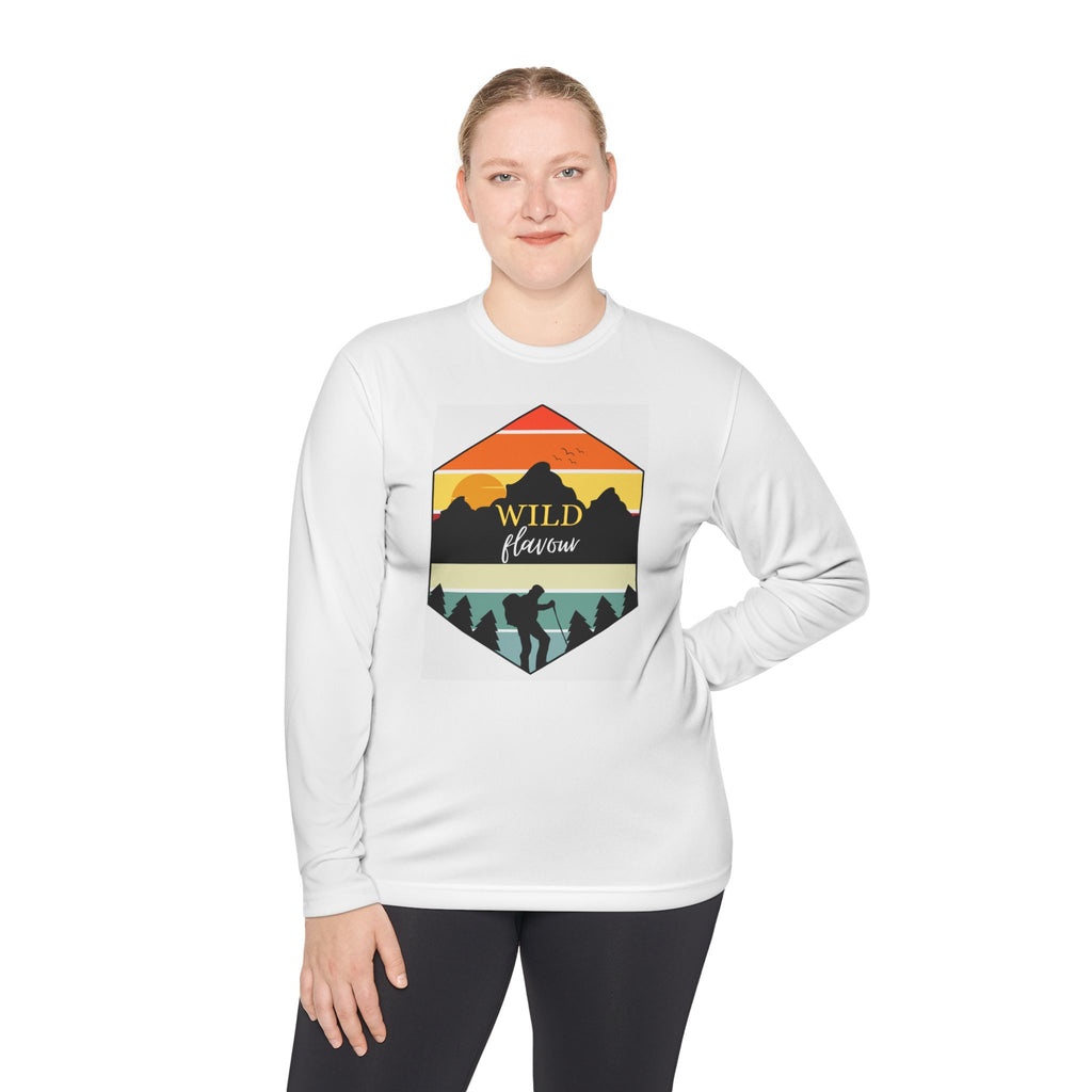 Wildflower Hikers Long Sleeve Tee — Retro Mountain Adventure Shirt
