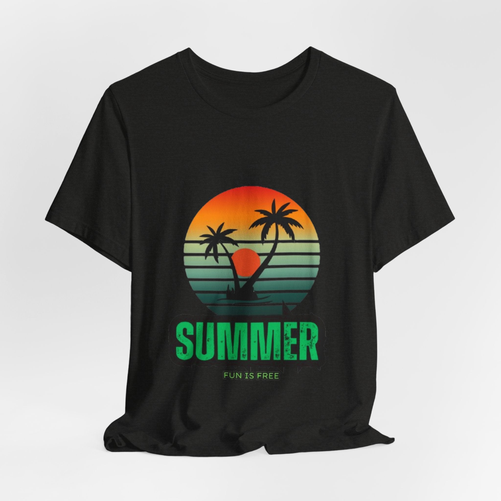 Summer Palm Tee — Retro Sunset Beach T-Shirt