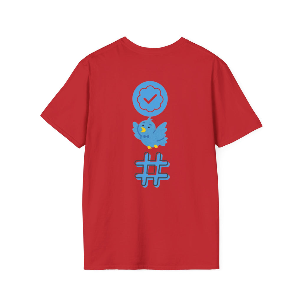 Verified Blue Bird T-Shirt — Social Media Checkmark & Hashtag Graphic Tee