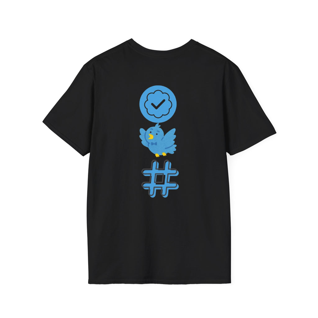 Verified Blue Bird T-Shirt — Social Media Checkmark & Hashtag Graphic Tee