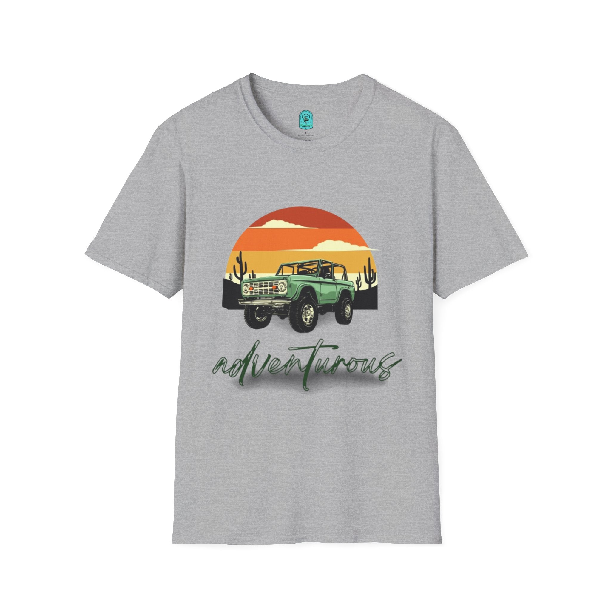 Adventure Jeep T-Shirt — Retro Desert Sunset Graphic Tee