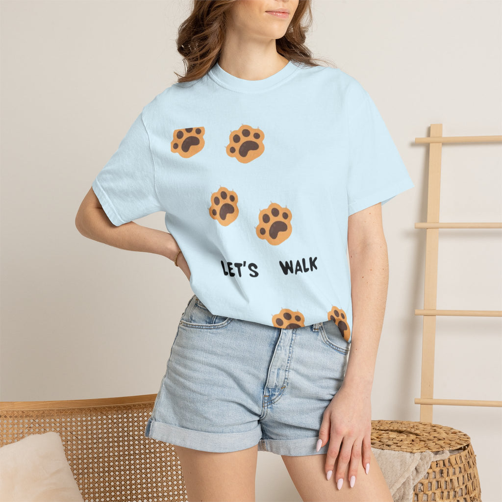 Let's Walk Paw Print T-Shirt