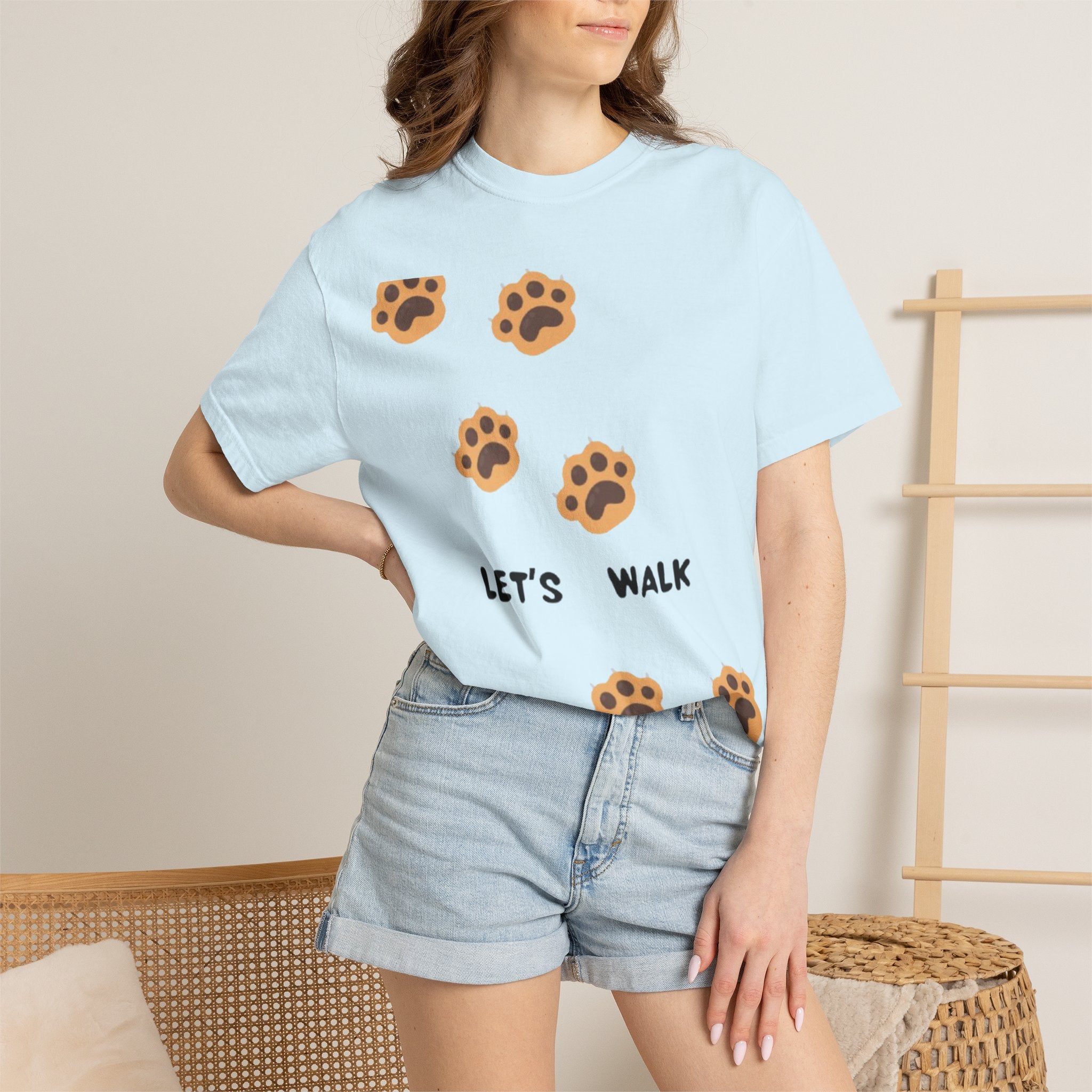 Let's Walk Paw Print T-Shirt