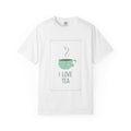 I Love Tea Graphic T-Shirt — Cute Green Teacup Tee for Tea Lovers