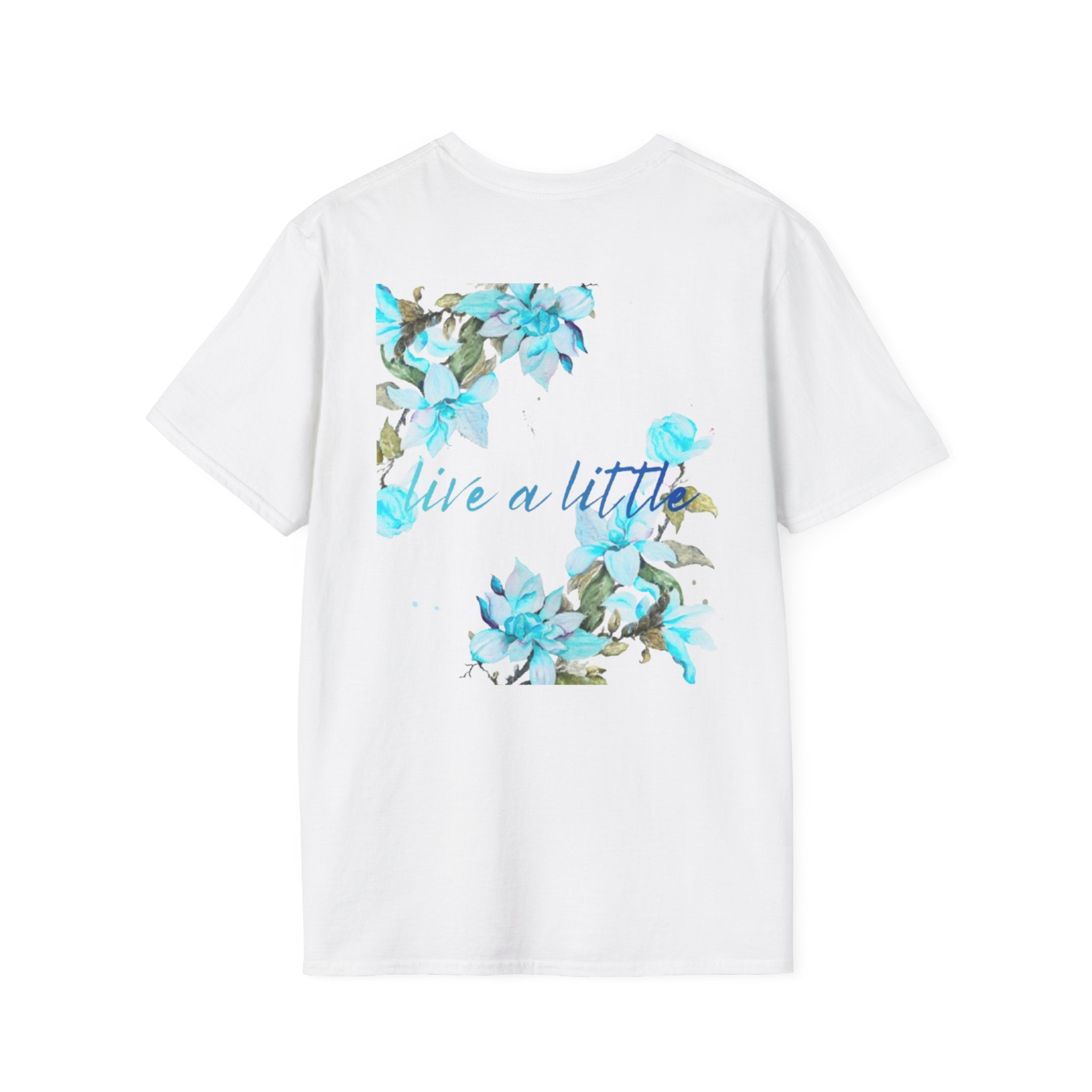Floral 'Give a Little' Tee – Blue Watercolor Flower T-Shirt