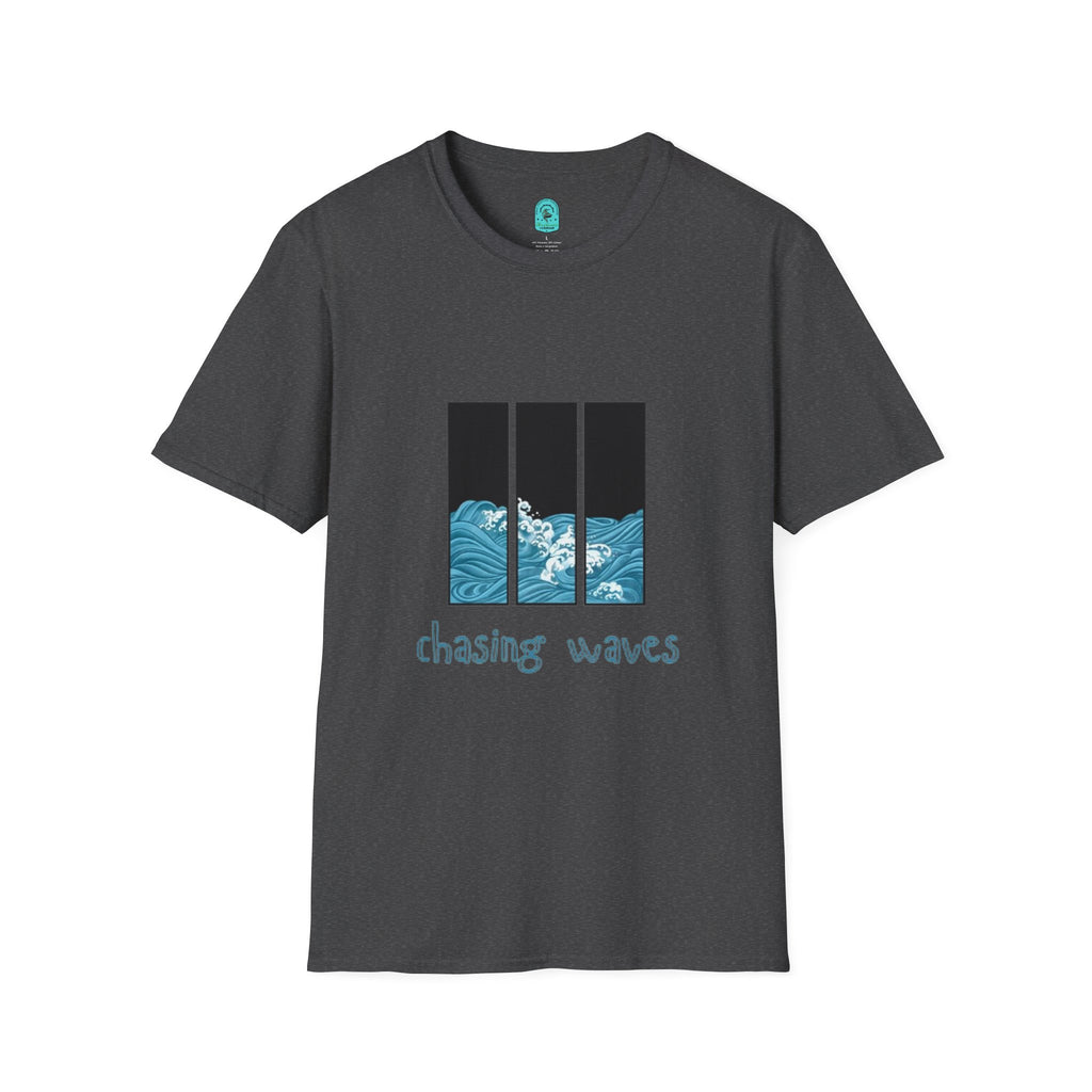 Waves Triptych T-Shirt — "Chasing Waves" Graphic Tee