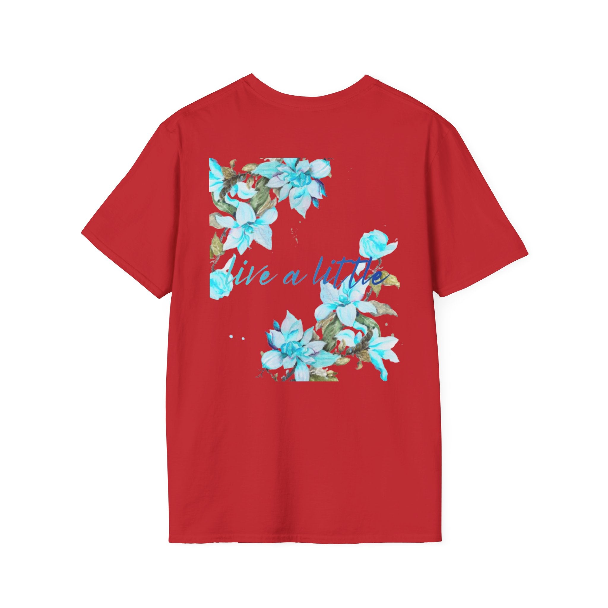 Floral 'Give a Little' Tee – Blue Watercolor Flower T-Shirt