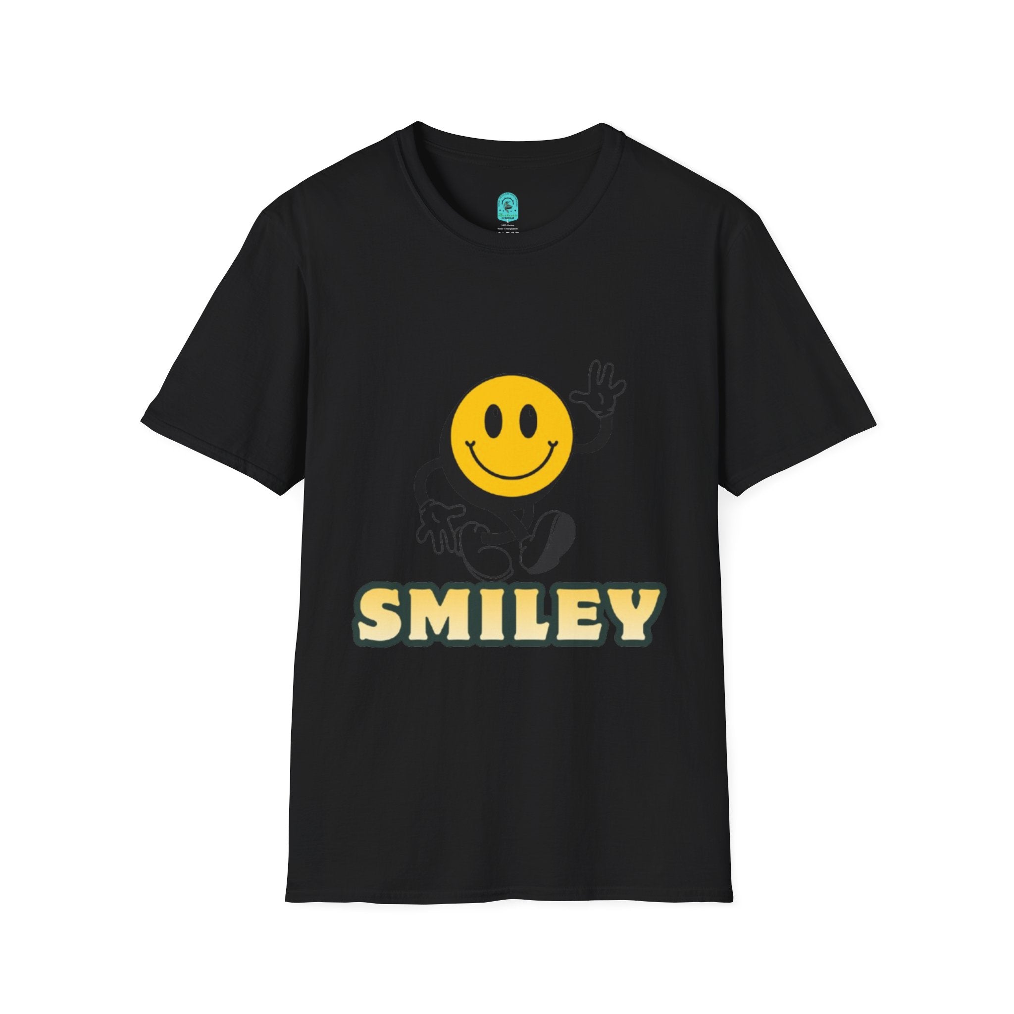 Smiley Waving T‑Shirt — Retro Happy Face Graphic Tee