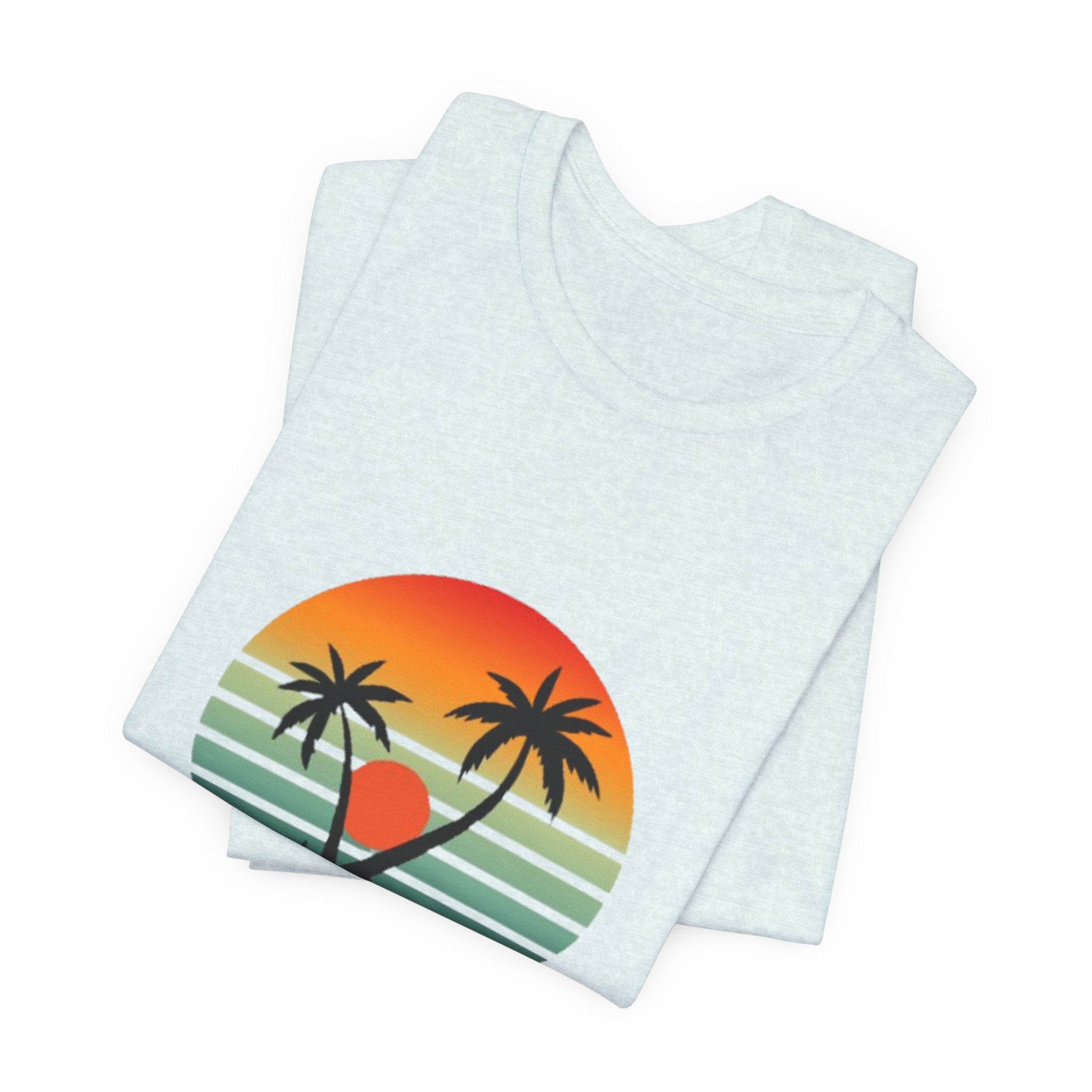 Summer Palm Tee — Retro Sunset Beach T-Shirt