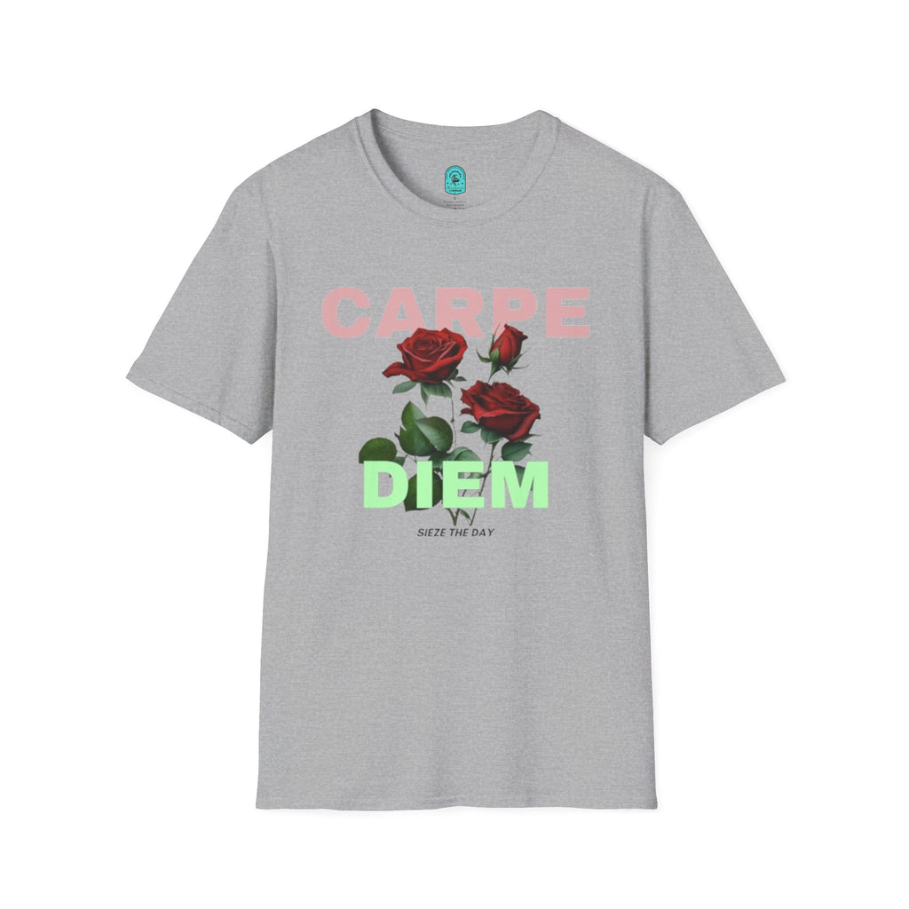 Carpe Diem Rose Tee — Inspirational Floral Graphic T-Shirt