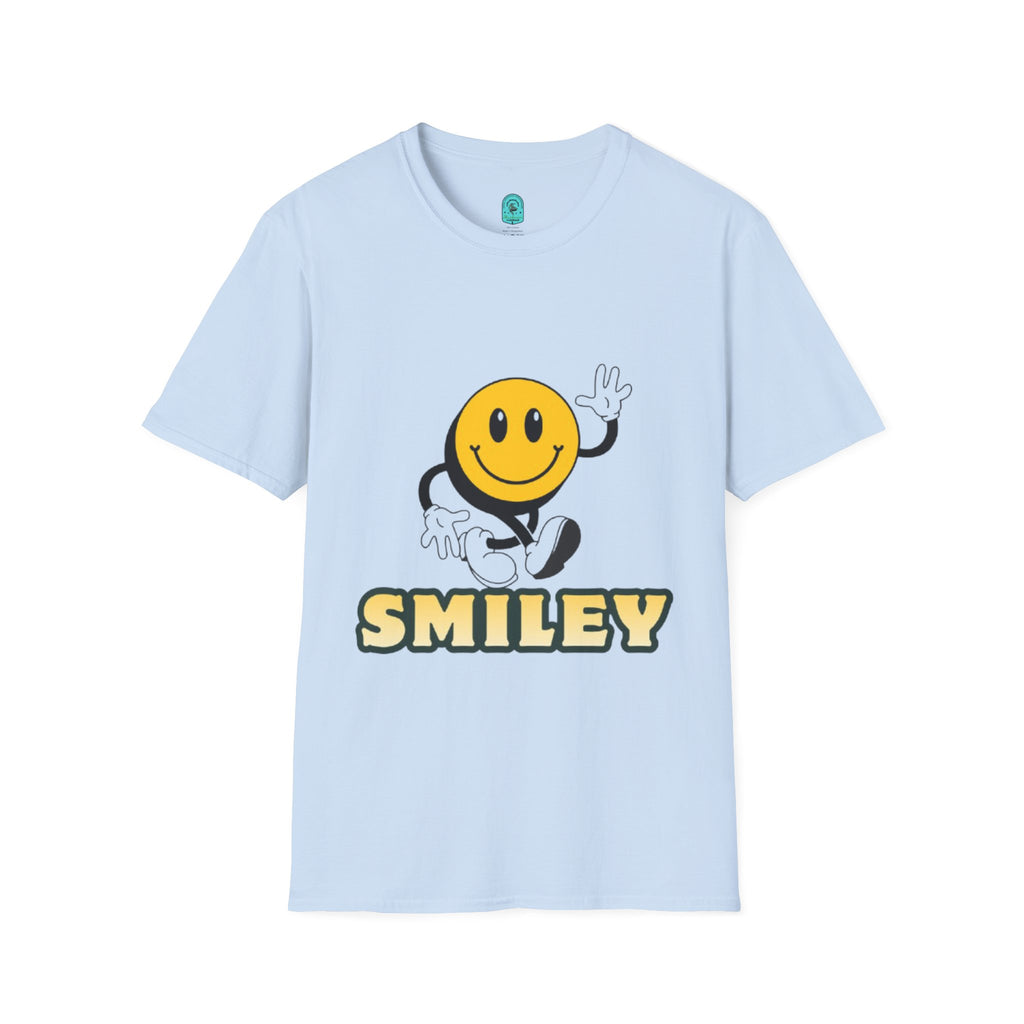Smiley Waving T‑Shirt — Retro Happy Face Graphic Tee