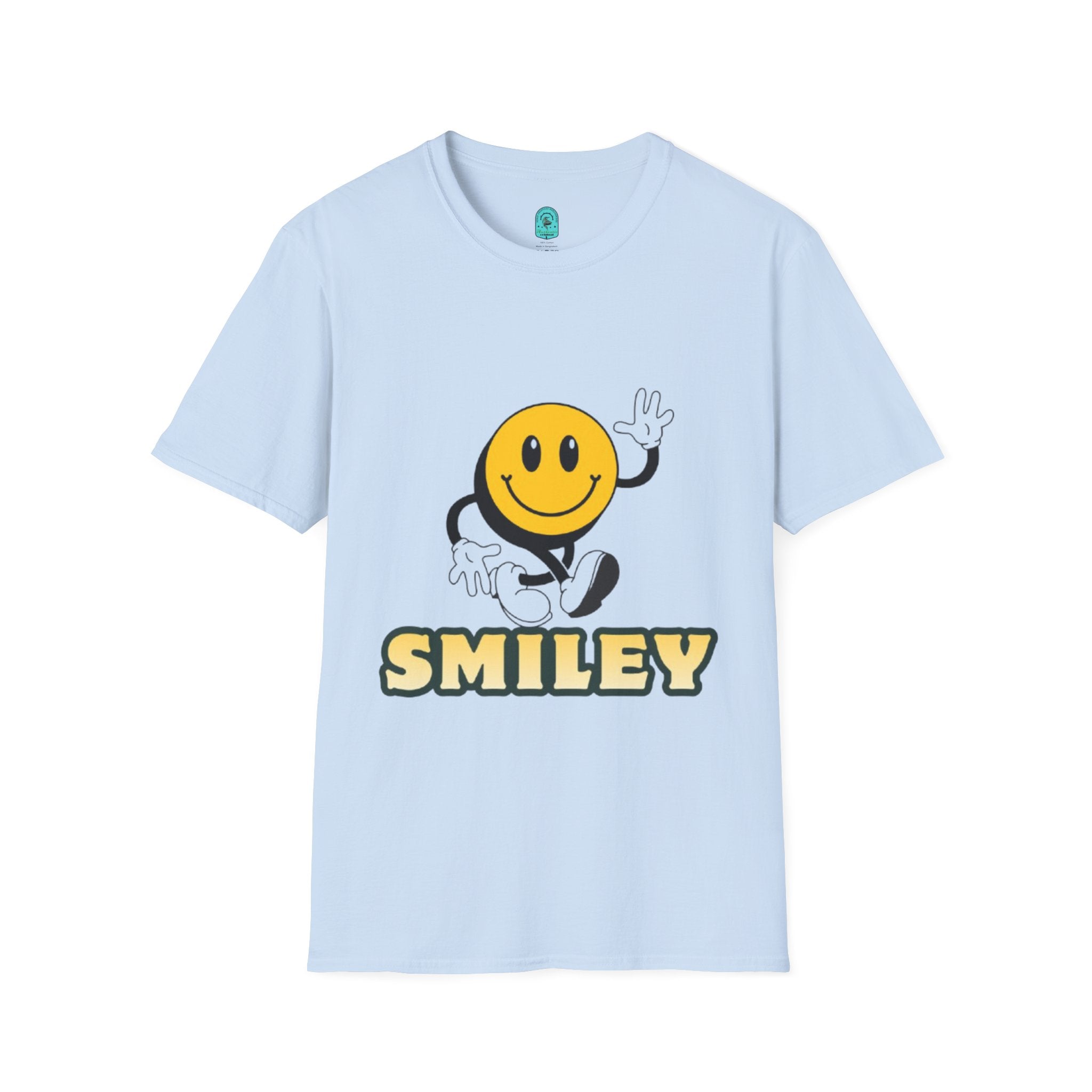 Smiley Waving T‑Shirt — Retro Happy Face Graphic Tee