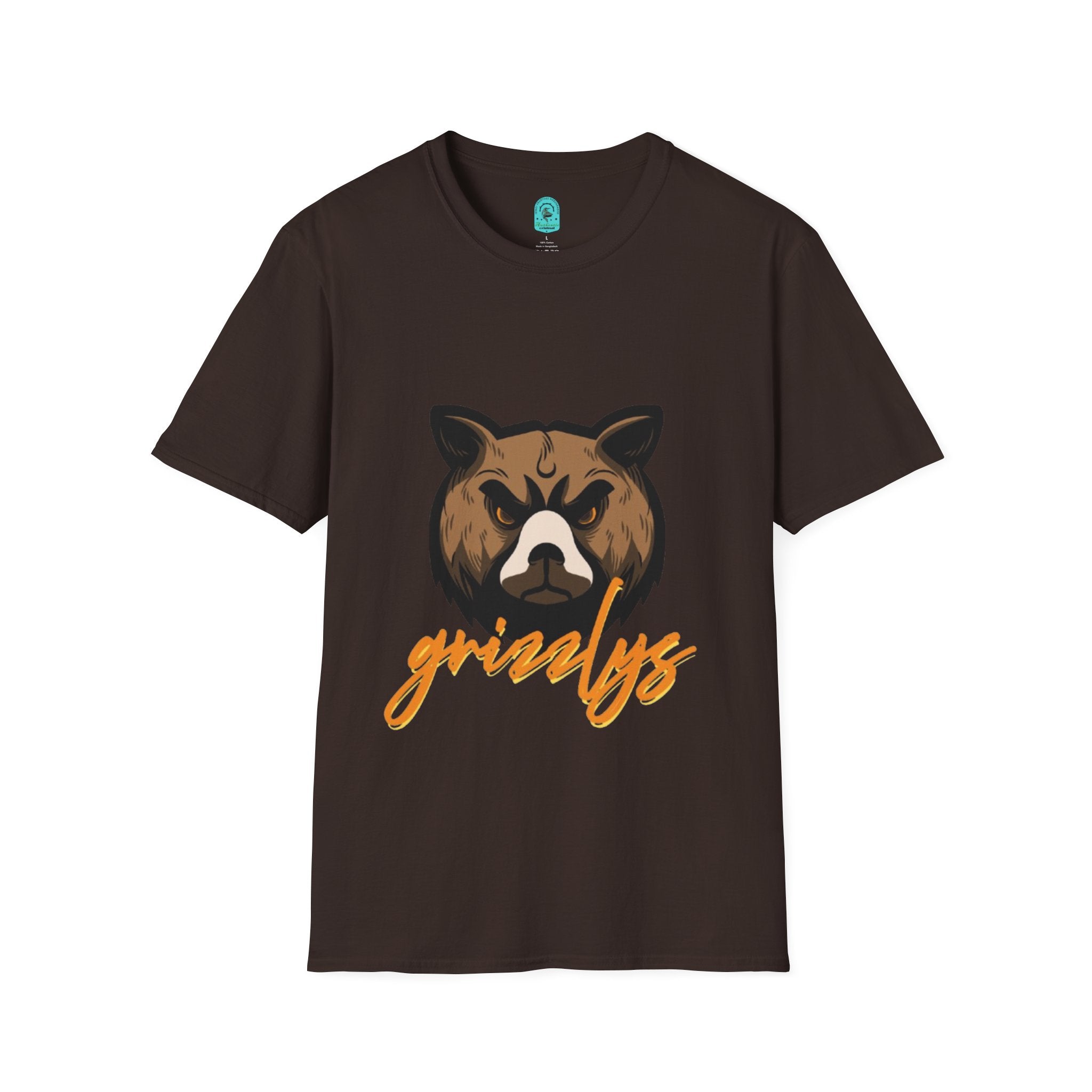Bear Face Graphic T-Shirt — 'grizzly' Script Outdoor & Rustic Tee
