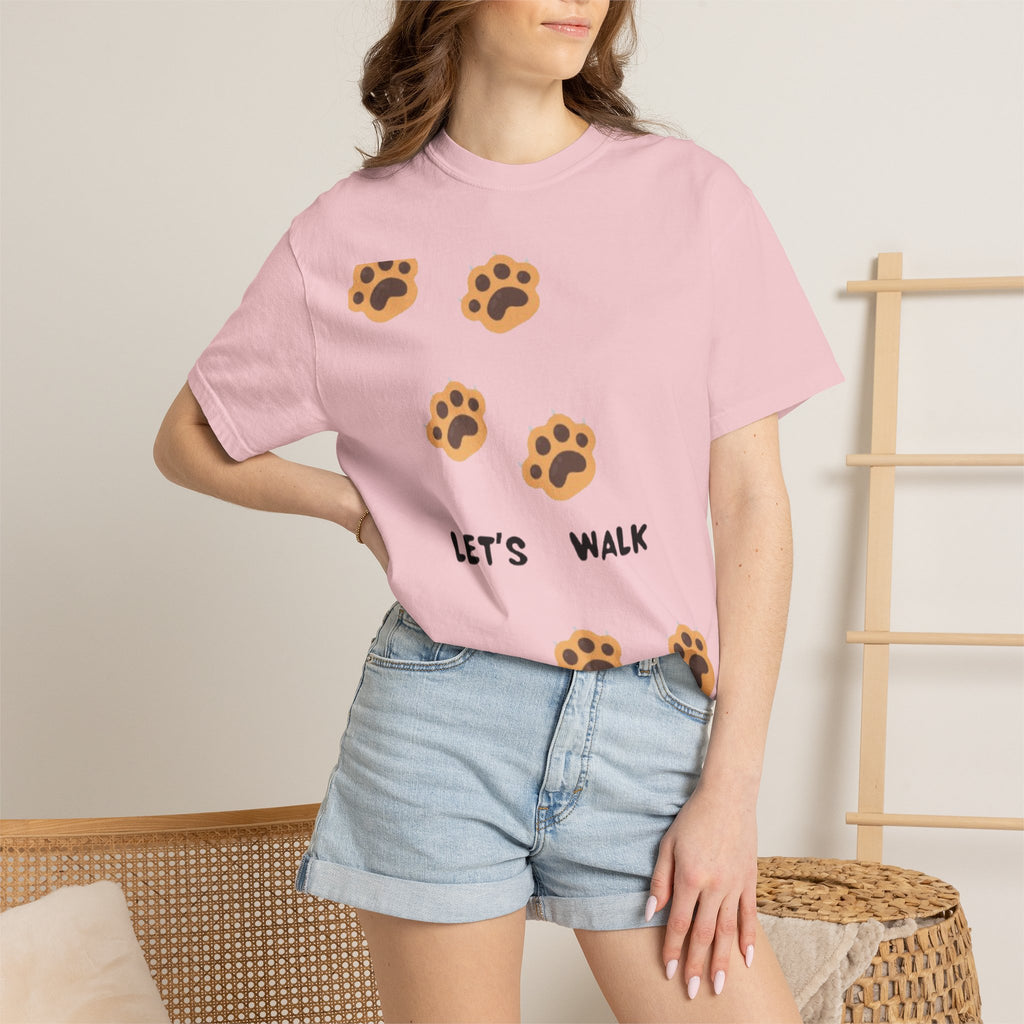 Let's Walk Paw Print T-Shirt