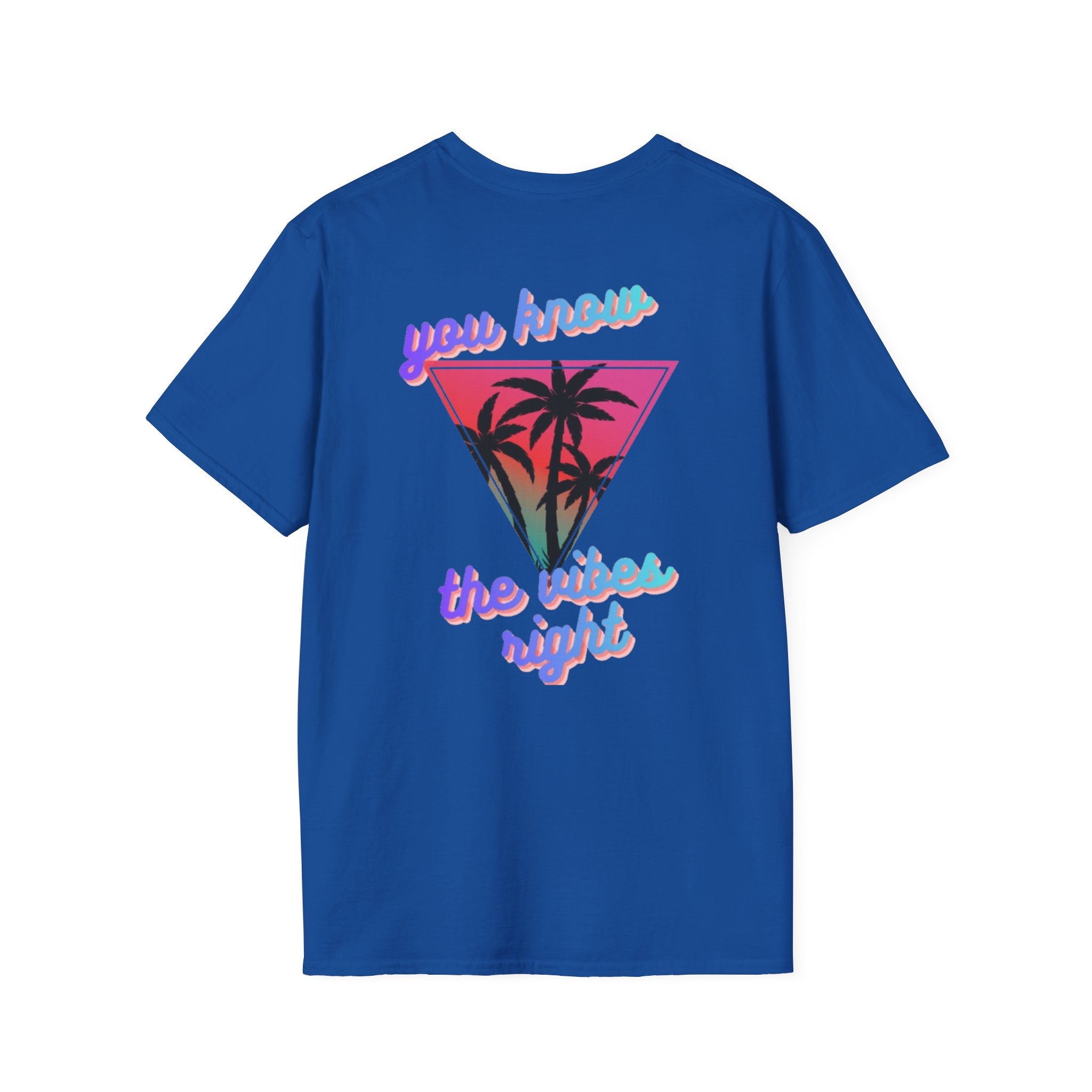 T-Shirt — "You Know the Vibes Right" Retro Palm Sunset Graphic Tee