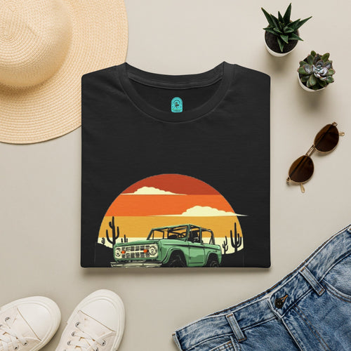 Adventure Jeep T-Shirt — Retro Desert Sunset Graphic Tee