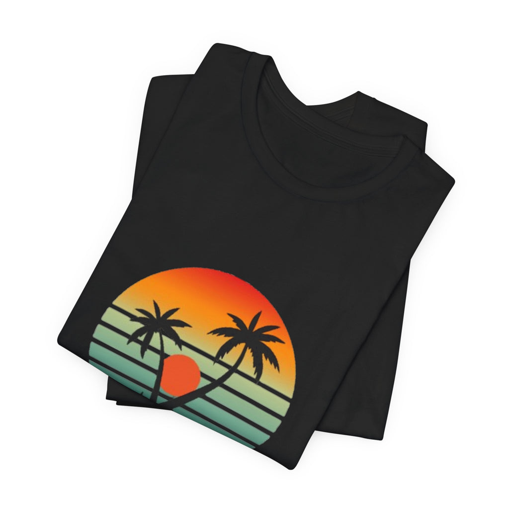 Summer Palm Tee — Retro Sunset Beach T-Shirt